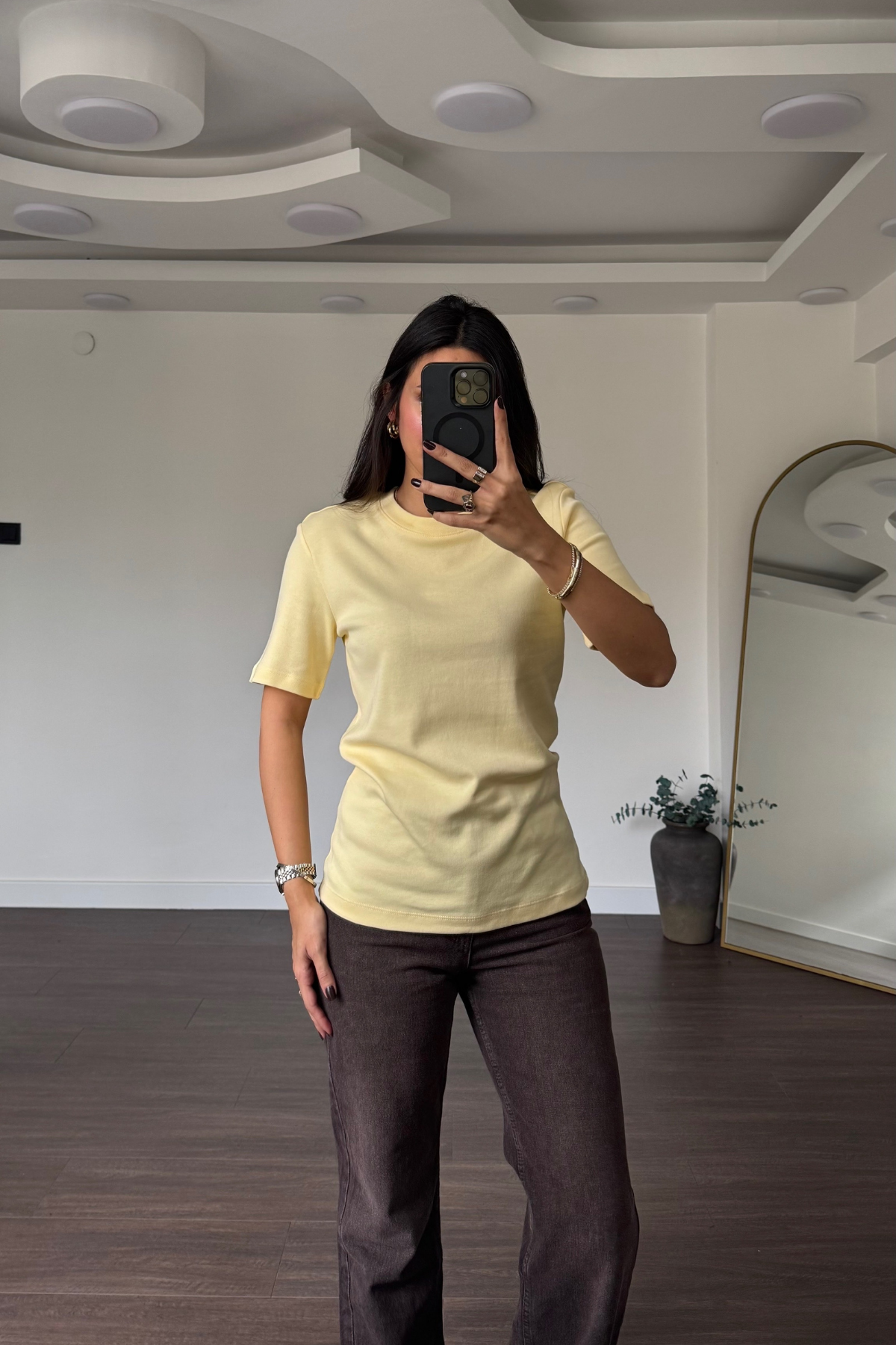 Cs Premium Pamuklu Tişört-Sarı