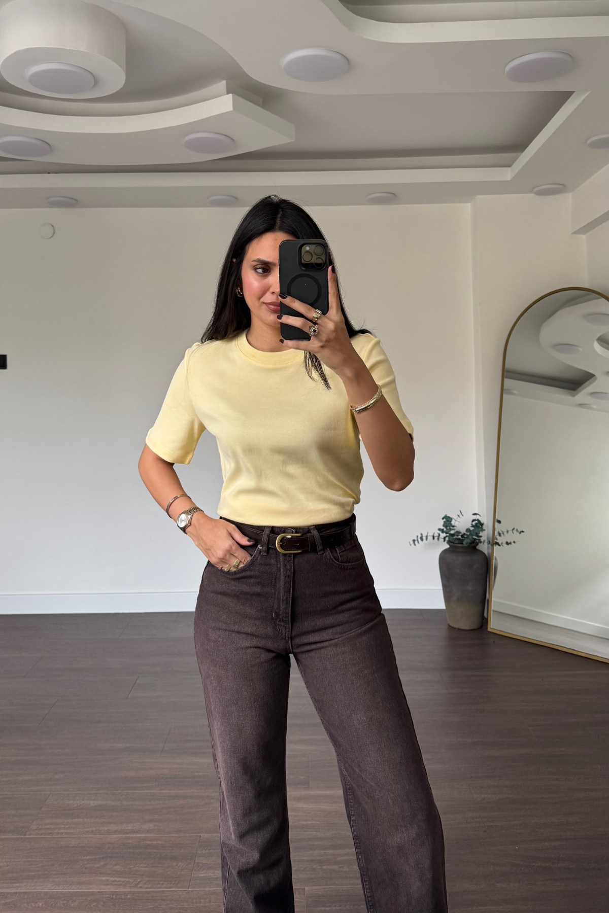 Cs Premium Pamuklu Tişört-Sarı