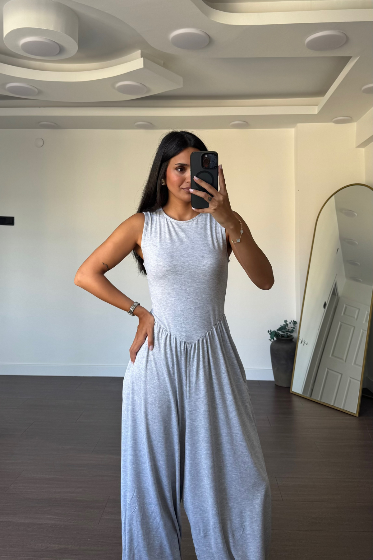 Kolsuz Basic Şalvar Tulum-Gri