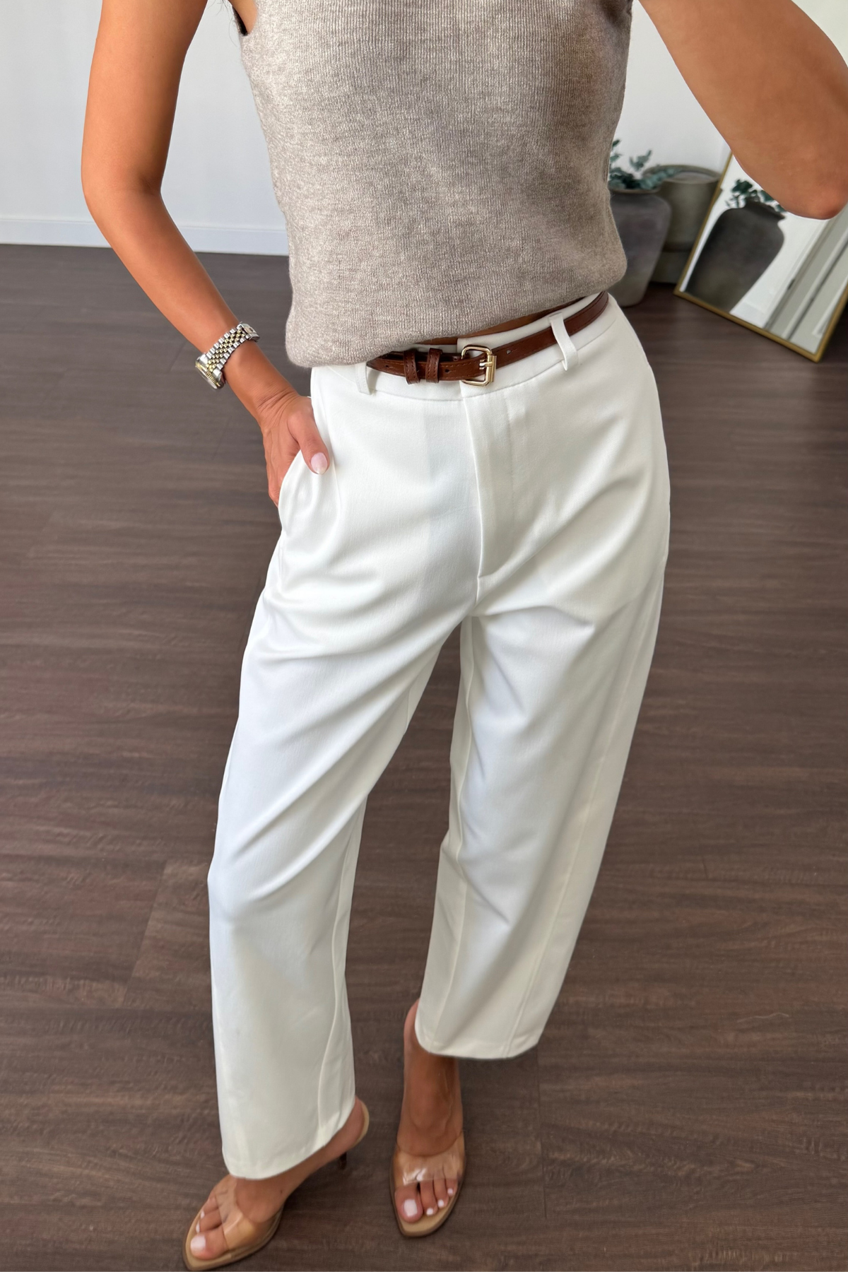 Marka Model Pantolon-Beyaz