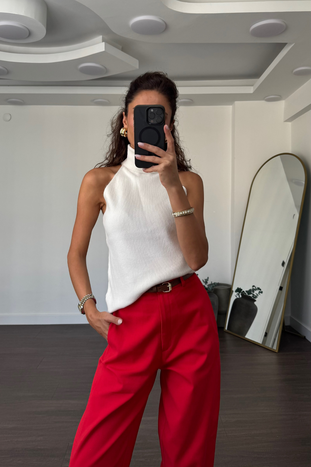 Marka Model Pantolon-Kırmızı