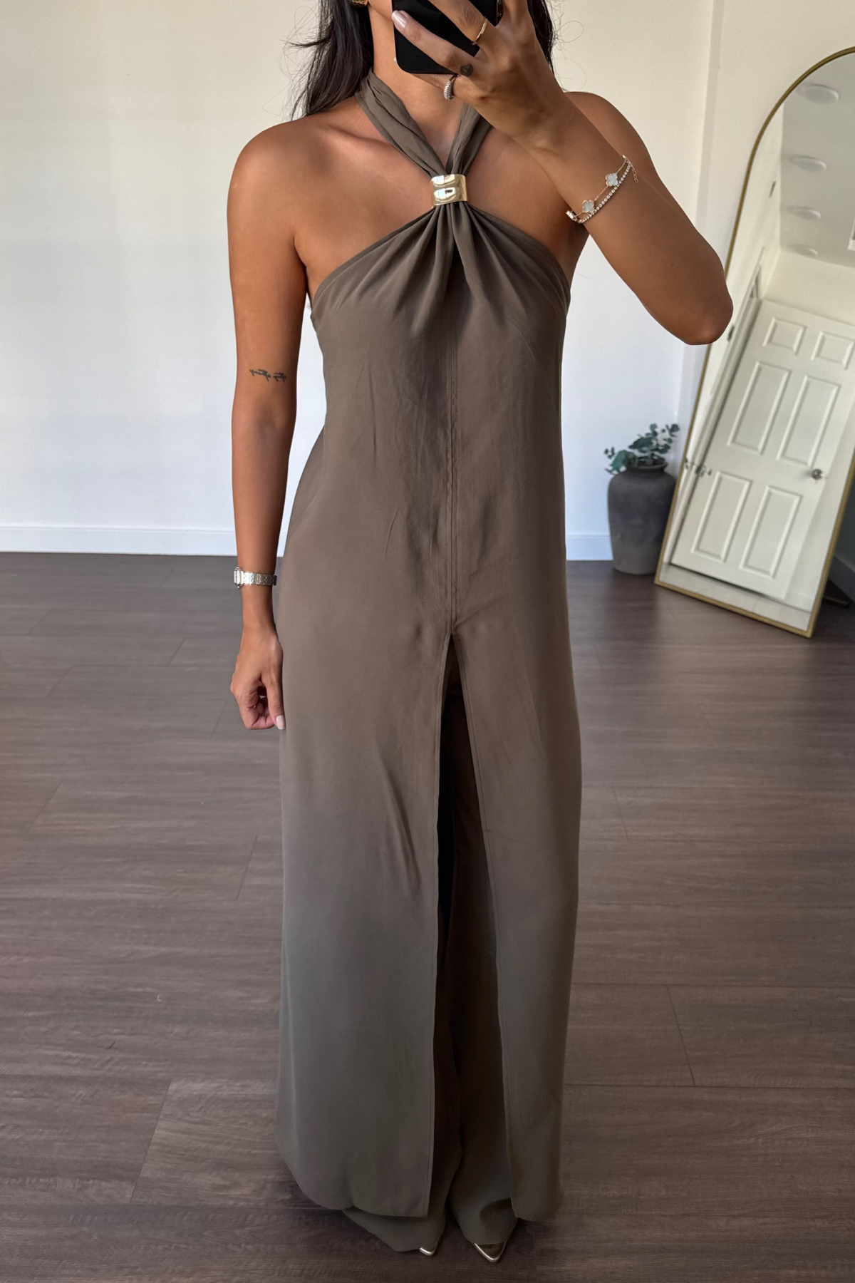 Tulum Görünümlü Bluz Pantolon Takım-Haki
