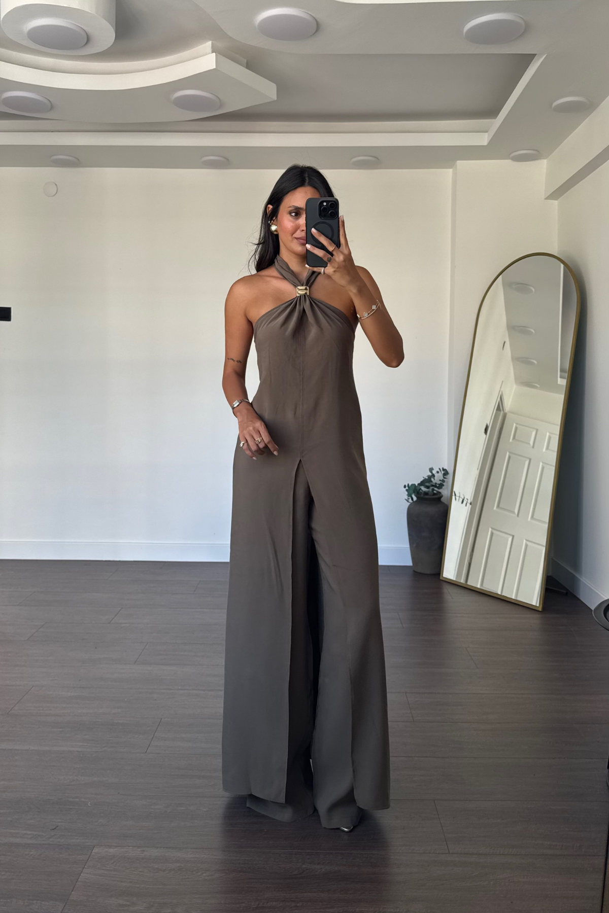 Tulum Görünümlü Bluz Pantolon Takım-Haki