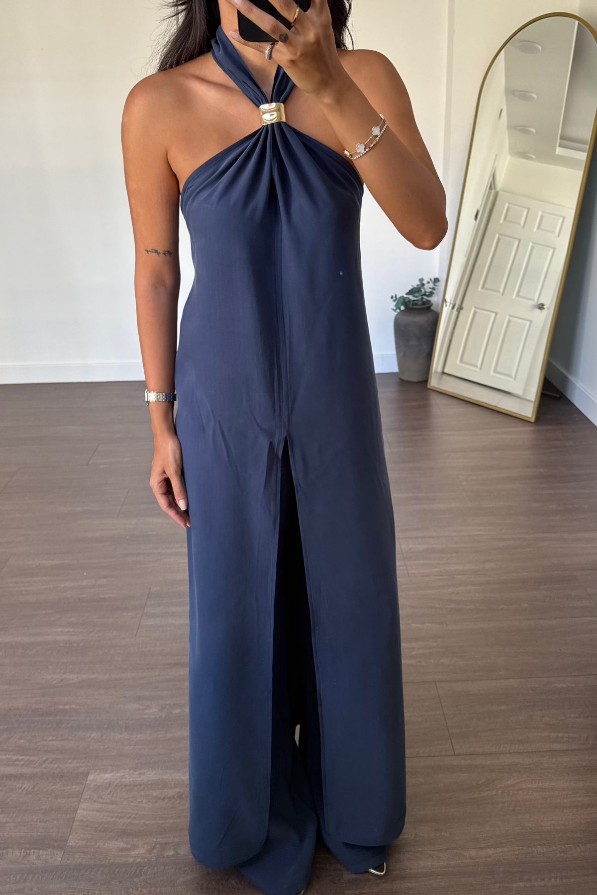 Tulum Görünümlü Bluz Pantolon Takım-Lacivert