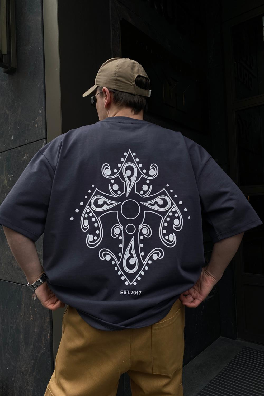 A3B Premium Kumaş Füme Oversize Tshirt T608