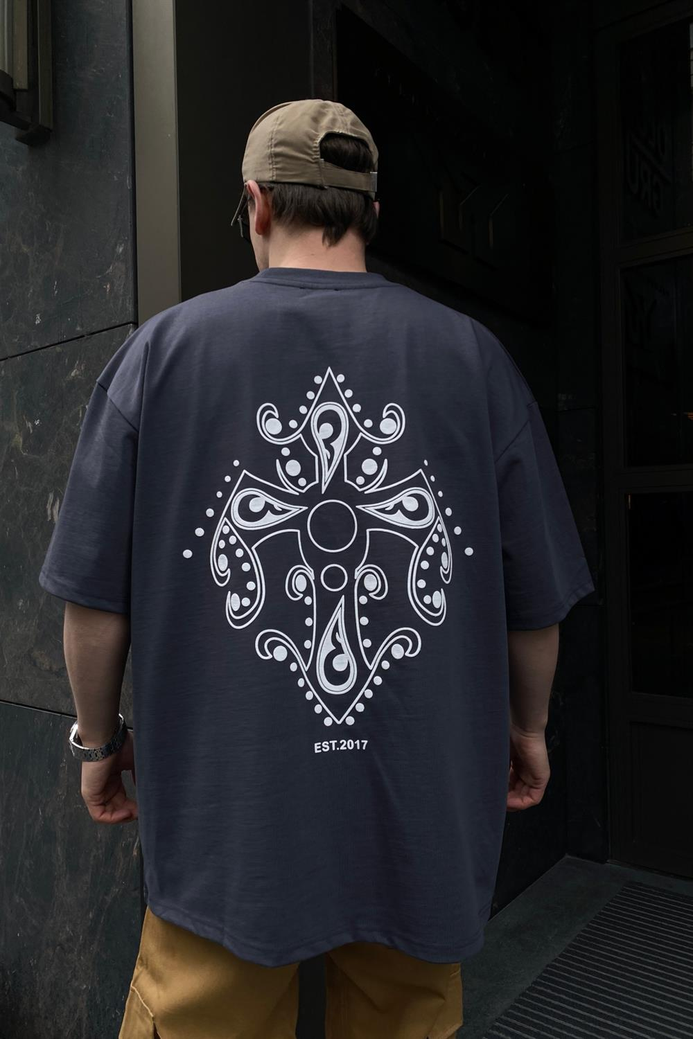 A3B Premium Kumaş Füme Oversize Tshirt T608
