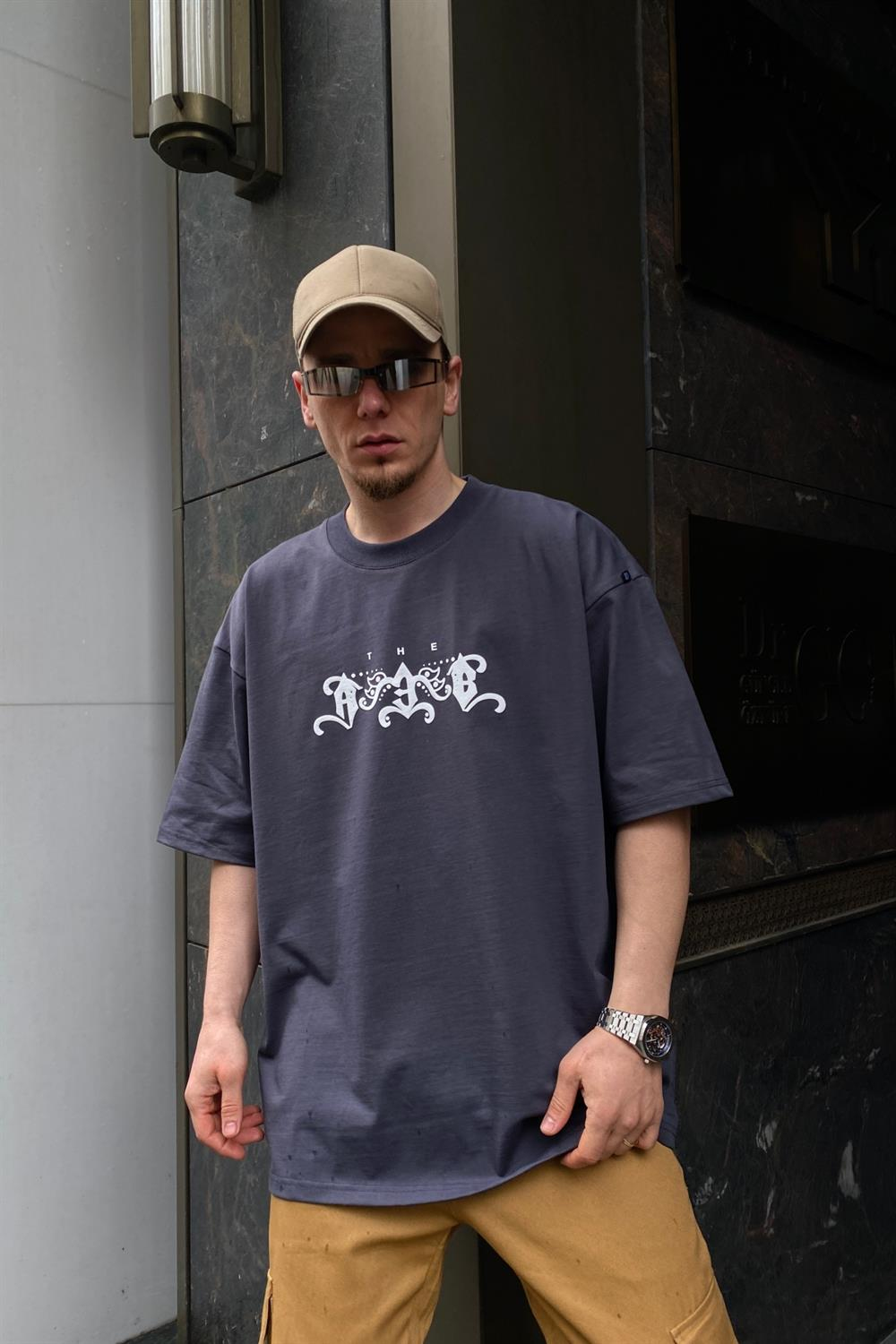 A3B Premium Kumaş Füme Oversize Tshirt T608
