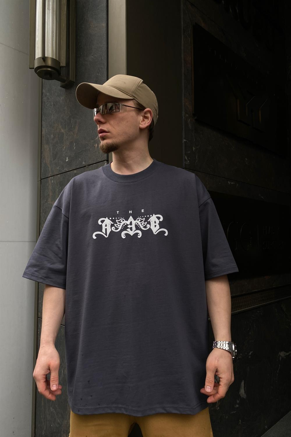 A3B Premium Kumaş Füme Oversize Tshirt T608