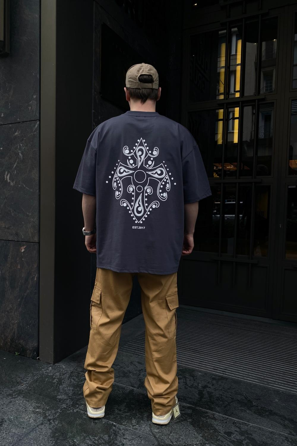 A3B Premium Kumaş Füme Oversize Tshirt T608