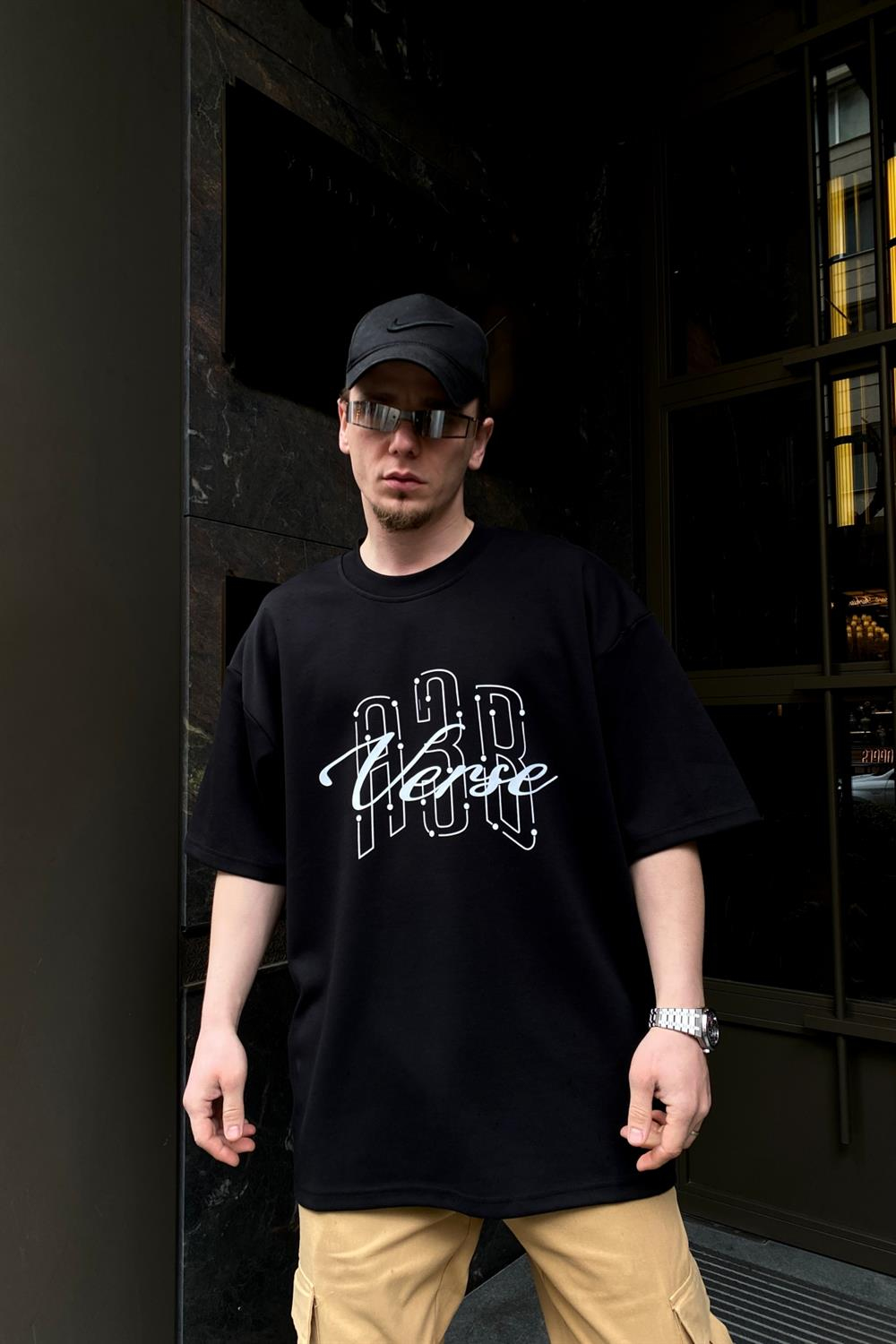 A3B Premium Kumaş Siyah Oversize Tshirt T604