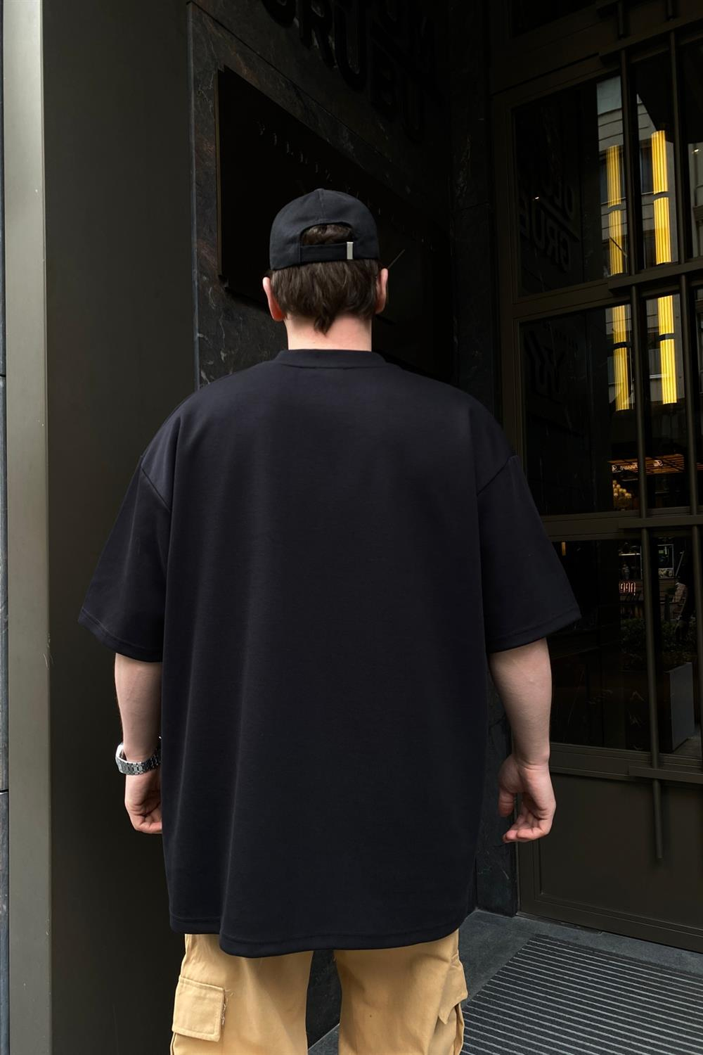 A3B Premium Kumaş Siyah Oversize Tshirt T604
