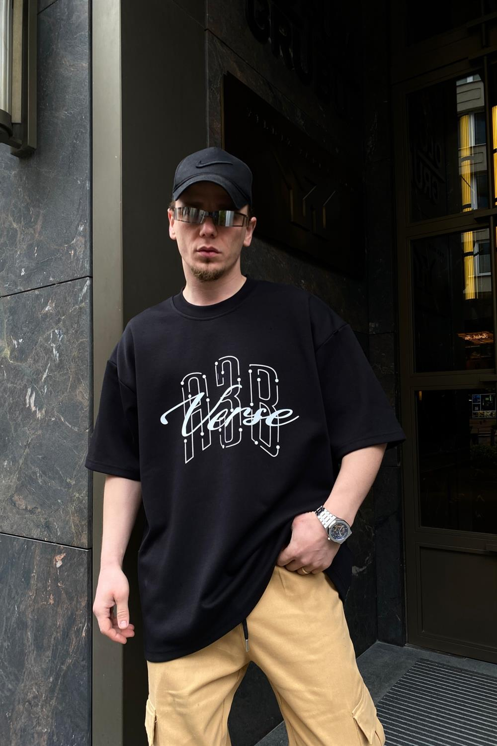 A3B Premium Kumaş Siyah Oversize Tshirt T604