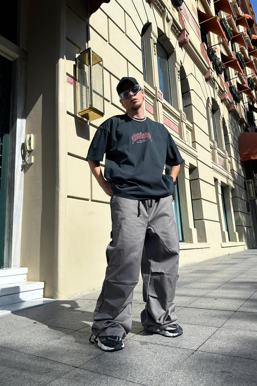 ACDC Baskılı Acid Wash Oversize Tshirt T846