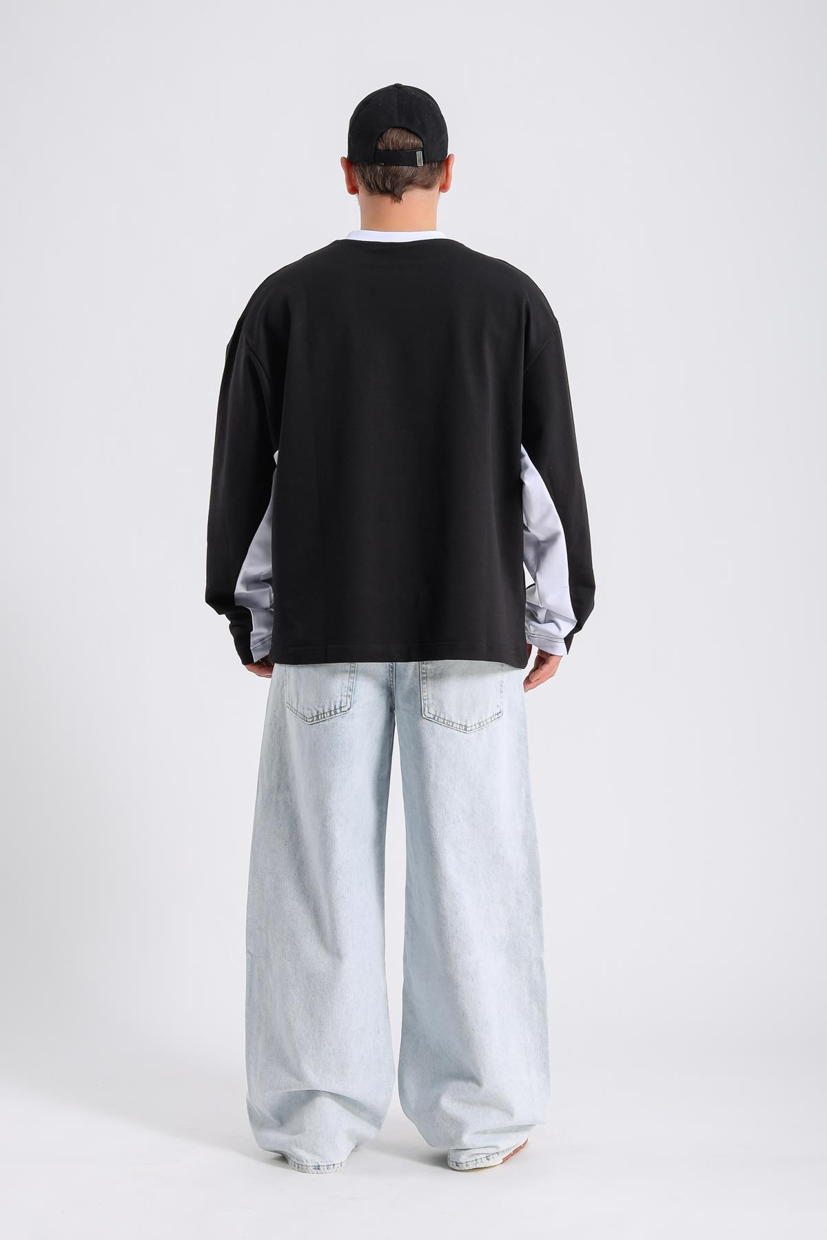 Acid Wash Açık Mavi Baggy Jean Pantolon P985