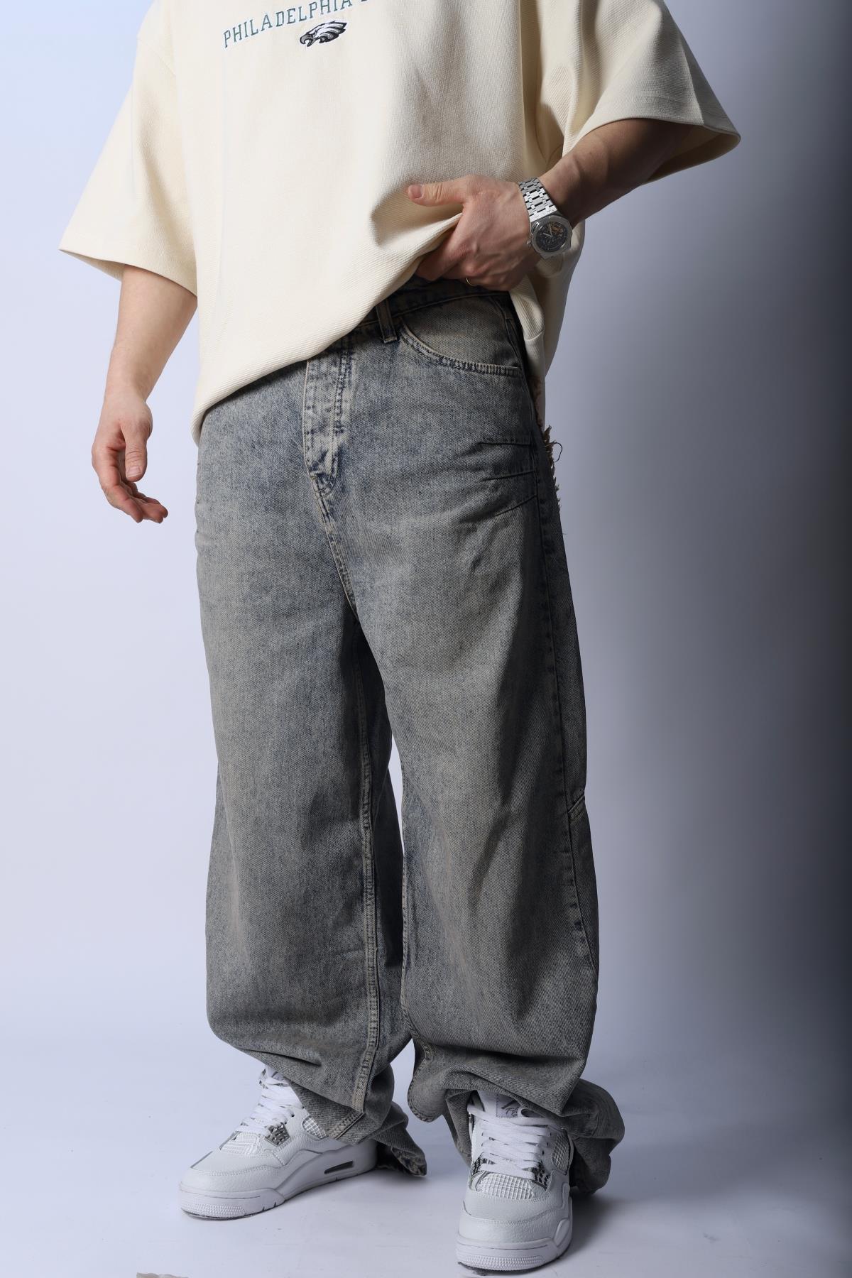 Acid Wash Baggy Jean Pantolon P936
