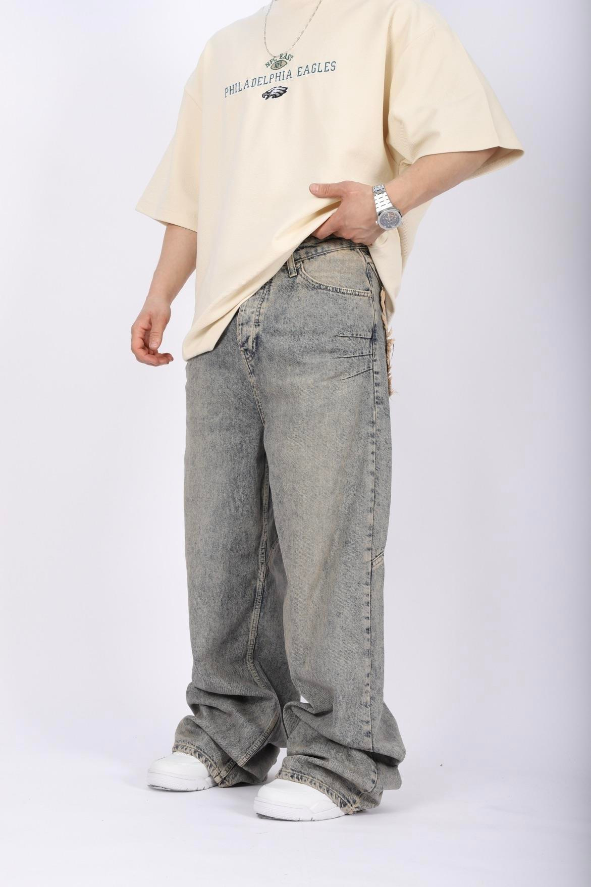 Acid Wash Baggy Jean Pantolon P936