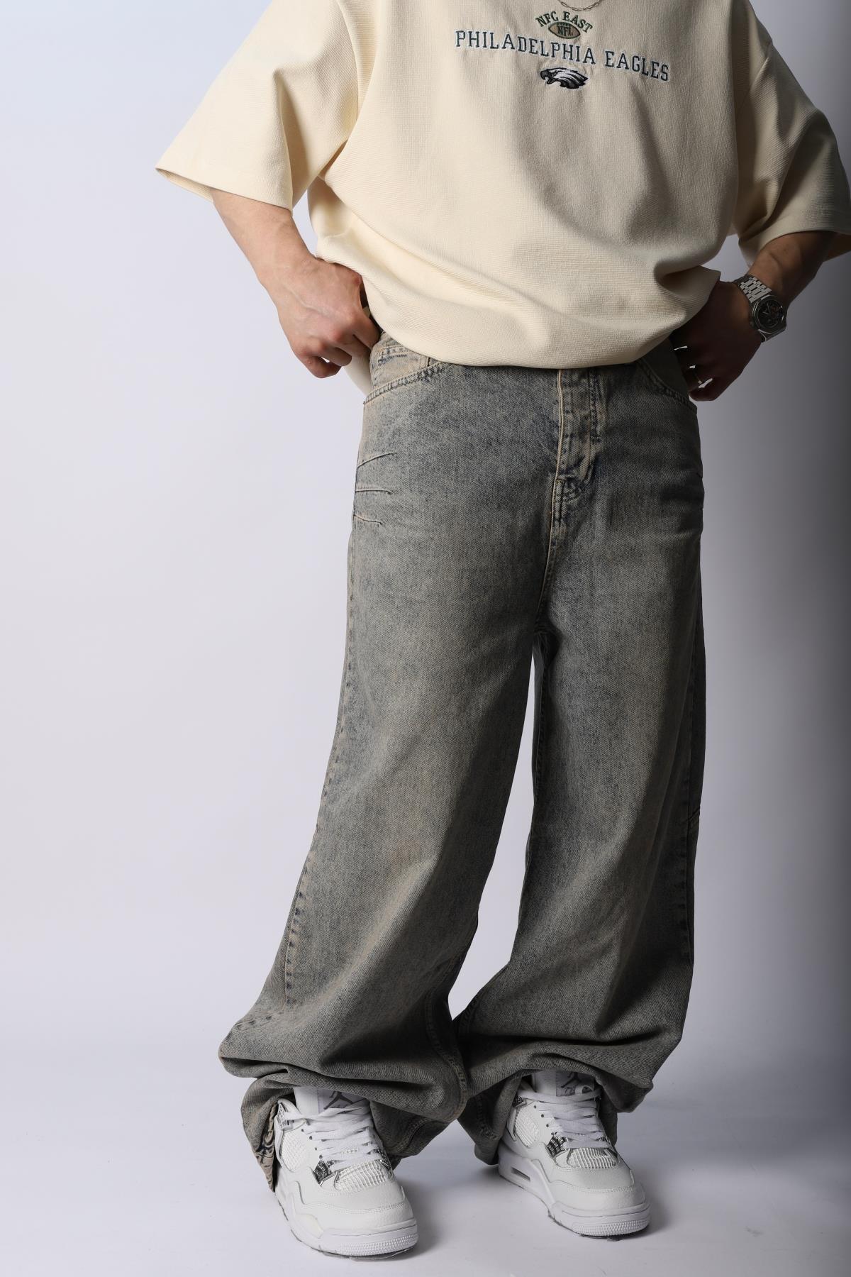 Acid Wash Baggy Jean Pantolon P936