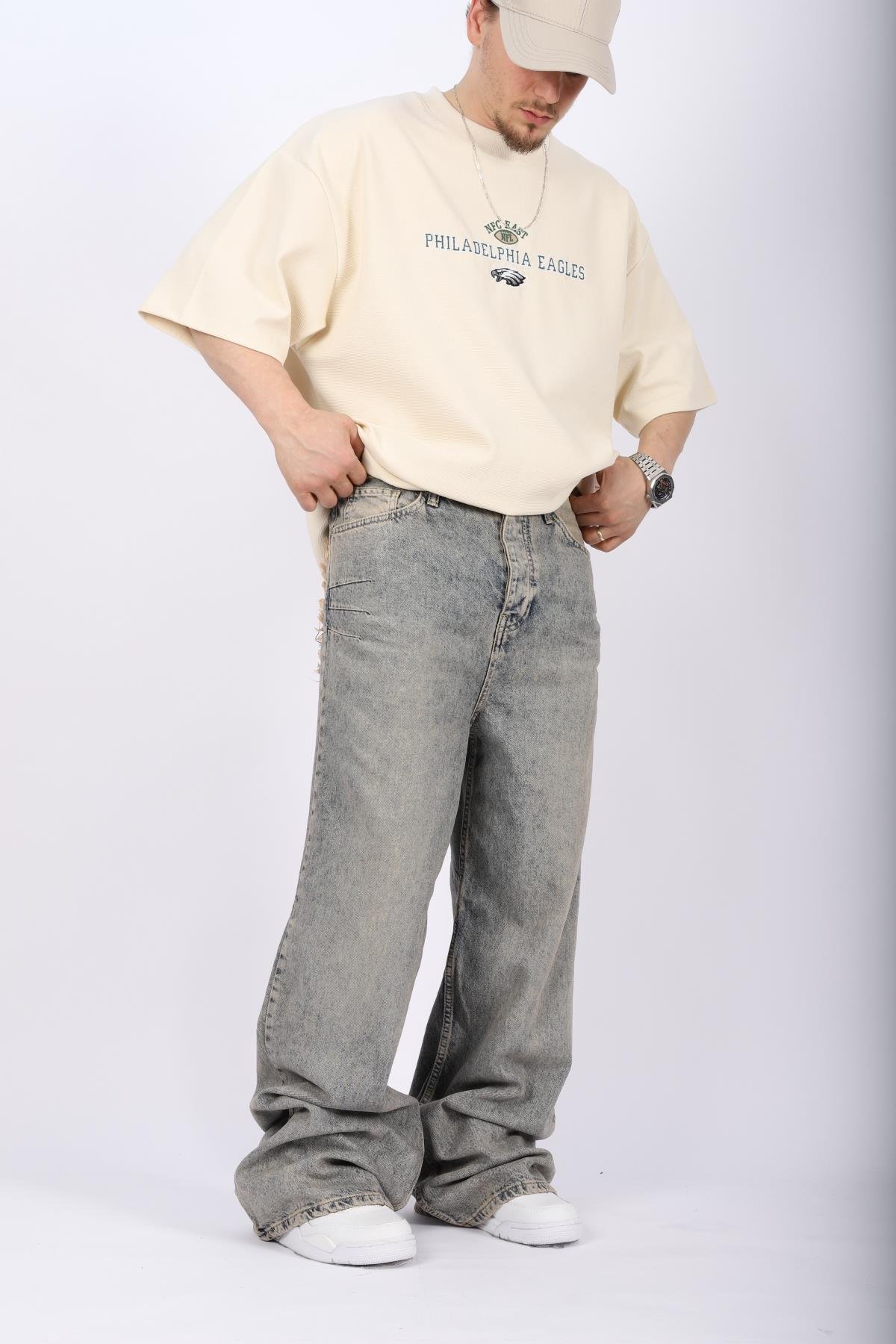 Acid Wash Baggy Jean Pantolon P936