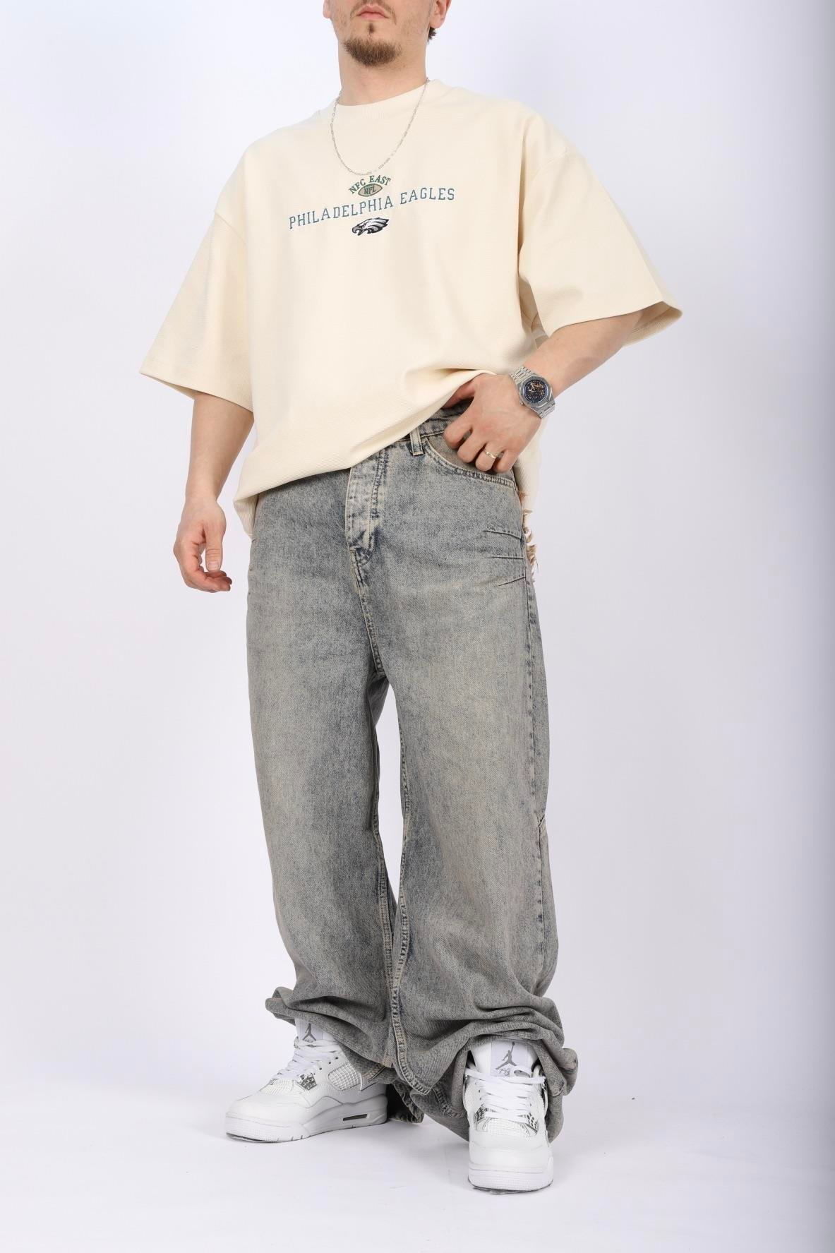 Acid Wash Baggy Jean Pantolon P936