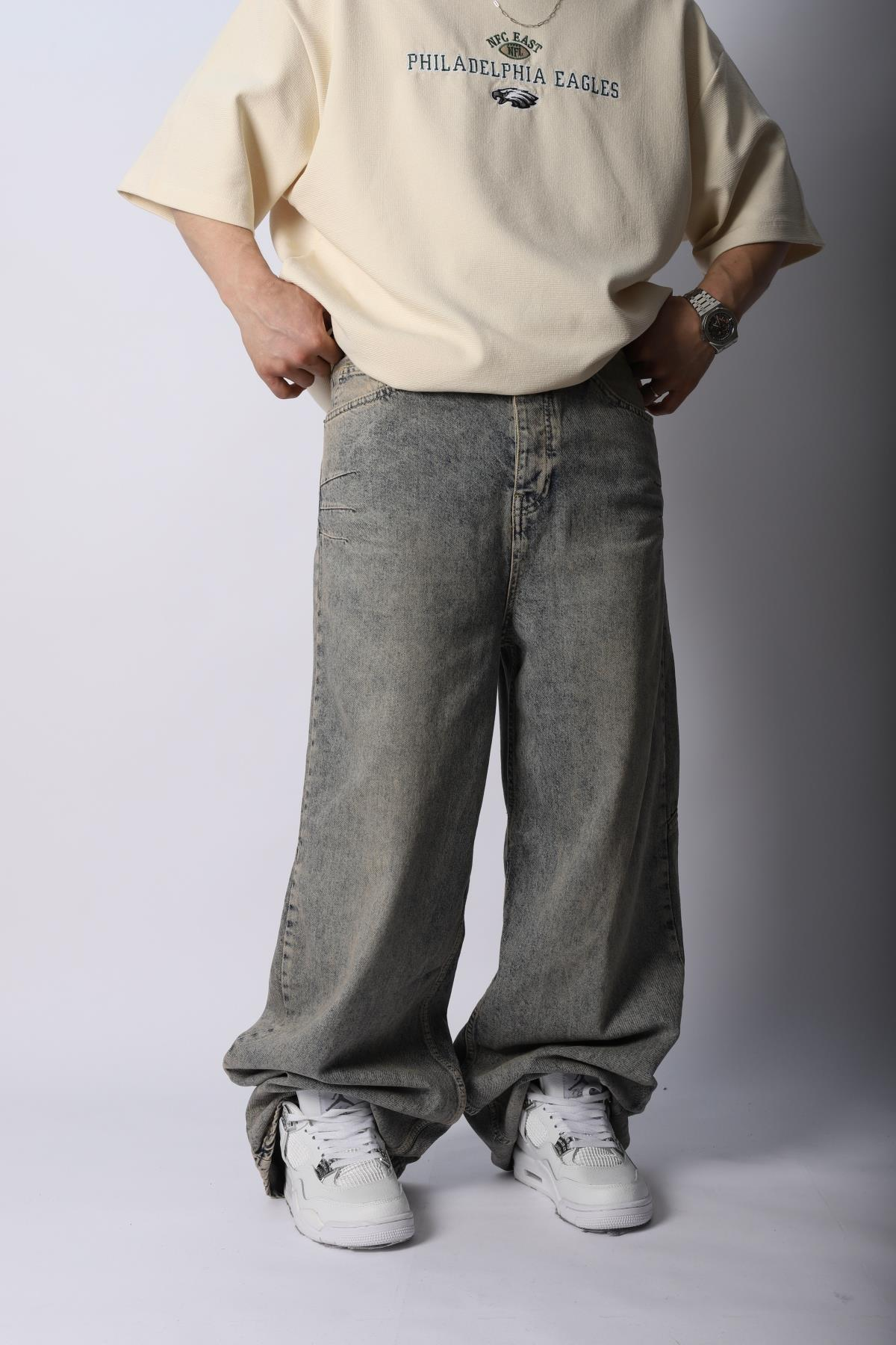 Acid Wash Baggy Jean Pantolon P936