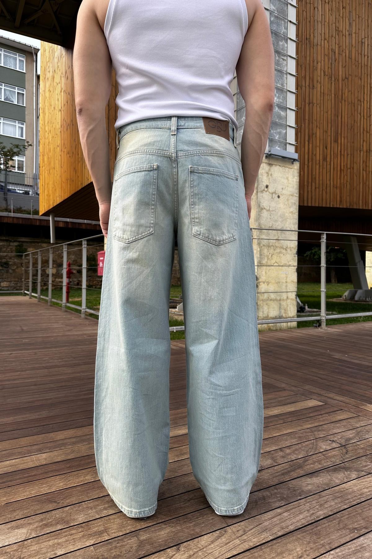 Acid Wash Baggy Jean Pantolon P939