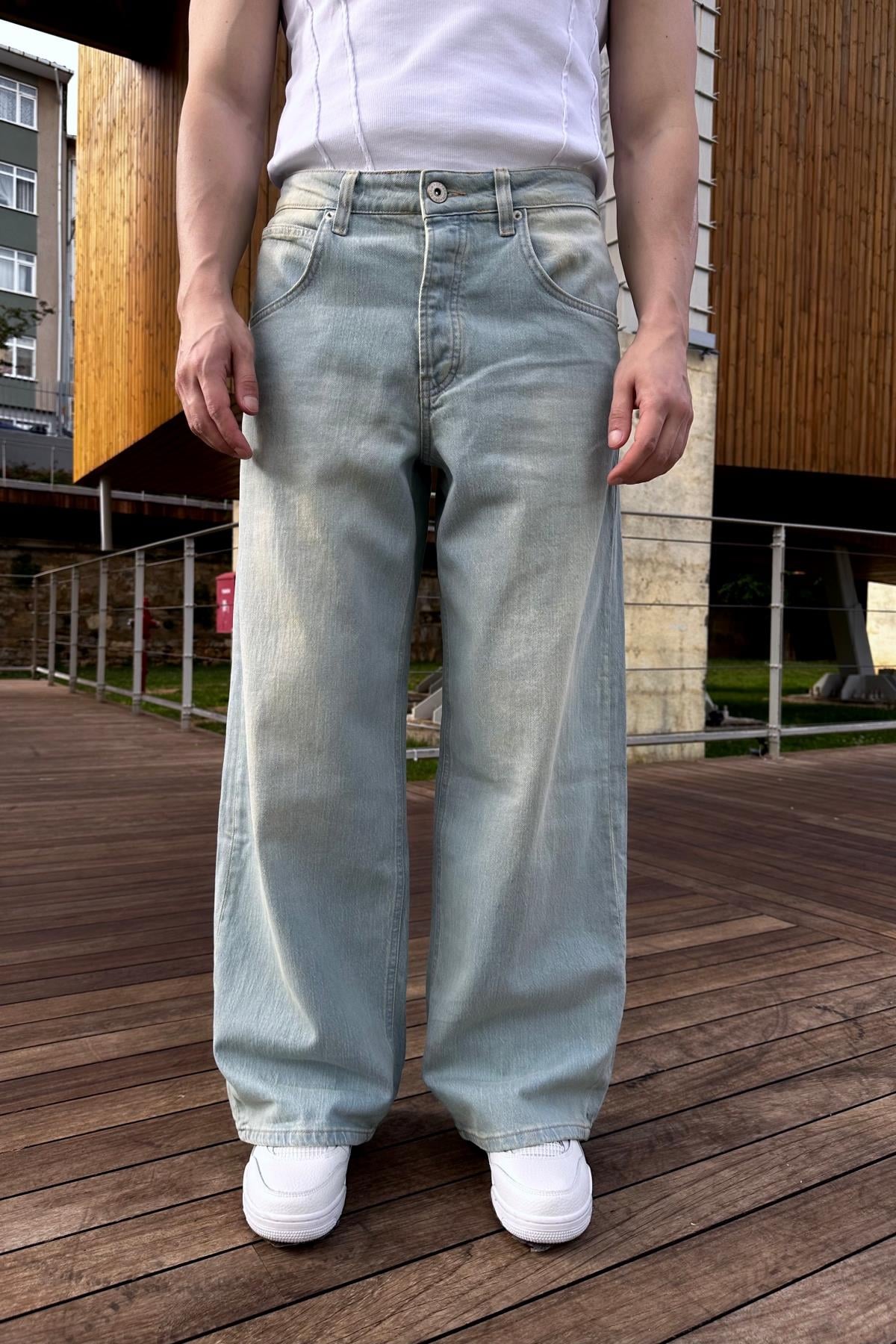 Acid Wash Baggy Jean Pantolon P939