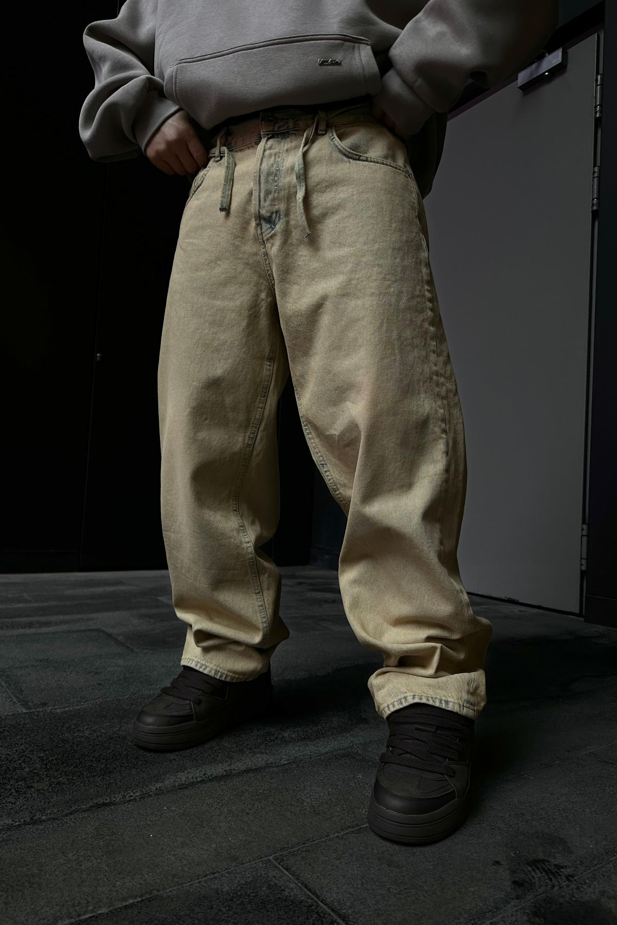 Acid Wash Bel Detay Jean Pantolon P862