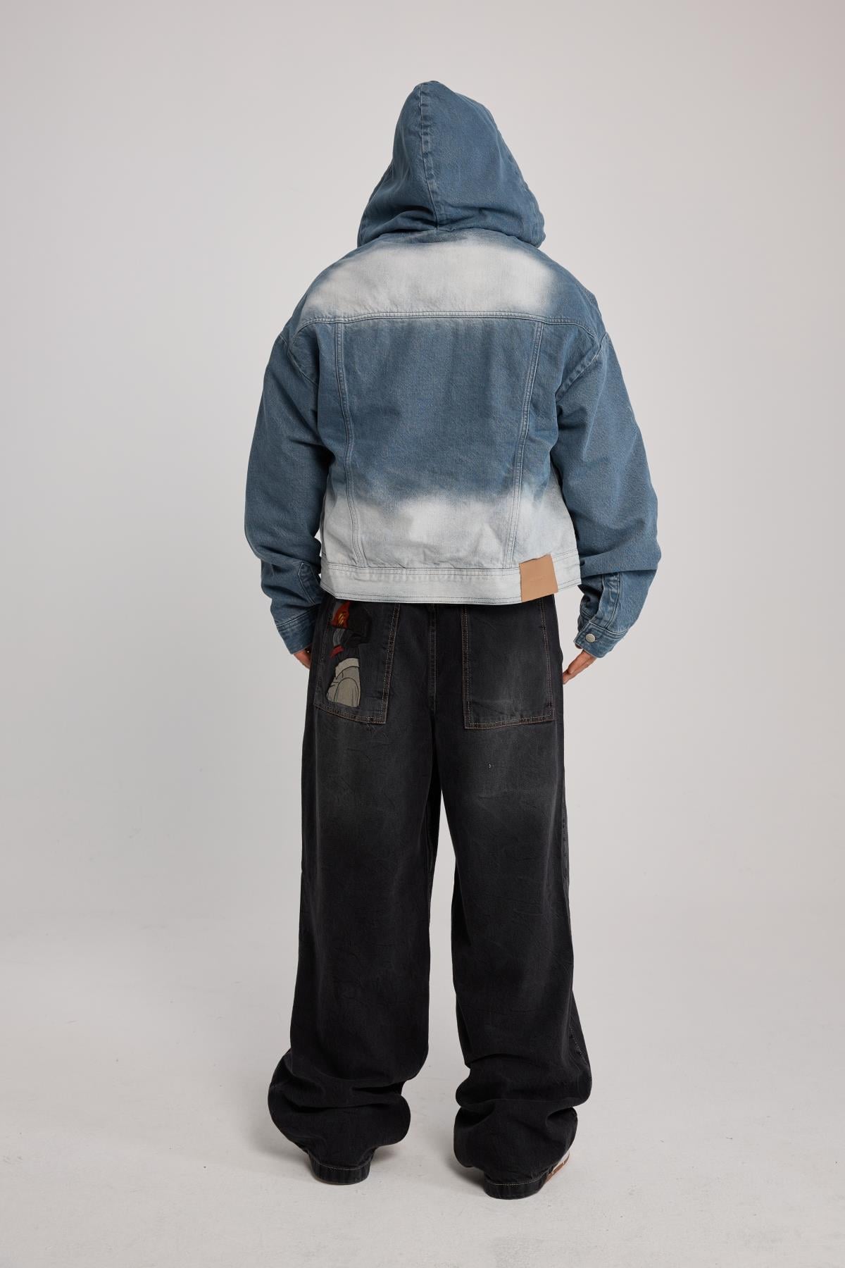 Acid Wash Boxy Kalıp Jean Ceket