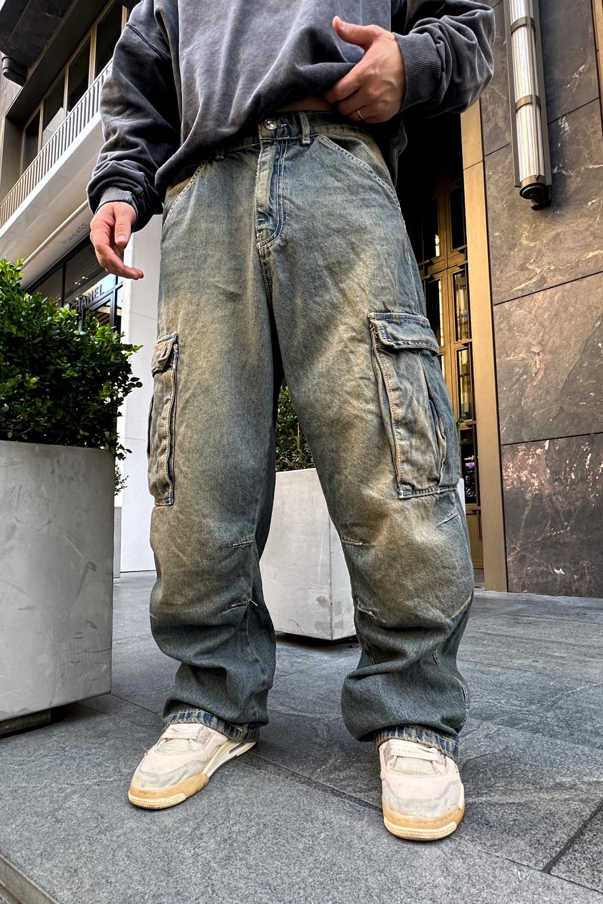 Acid Wash Cepli Combat Jean Pantolon P825