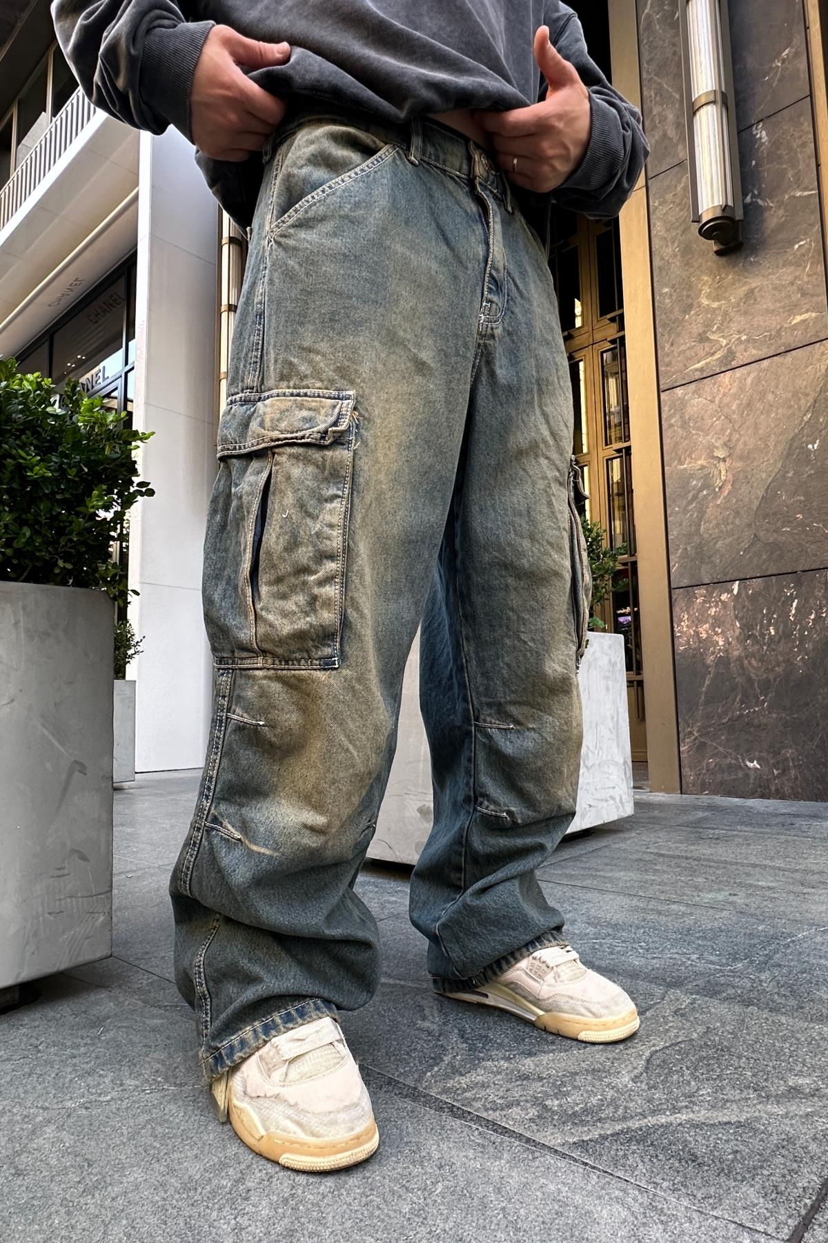 Acid Wash Cepli Combat Jean Pantolon P825