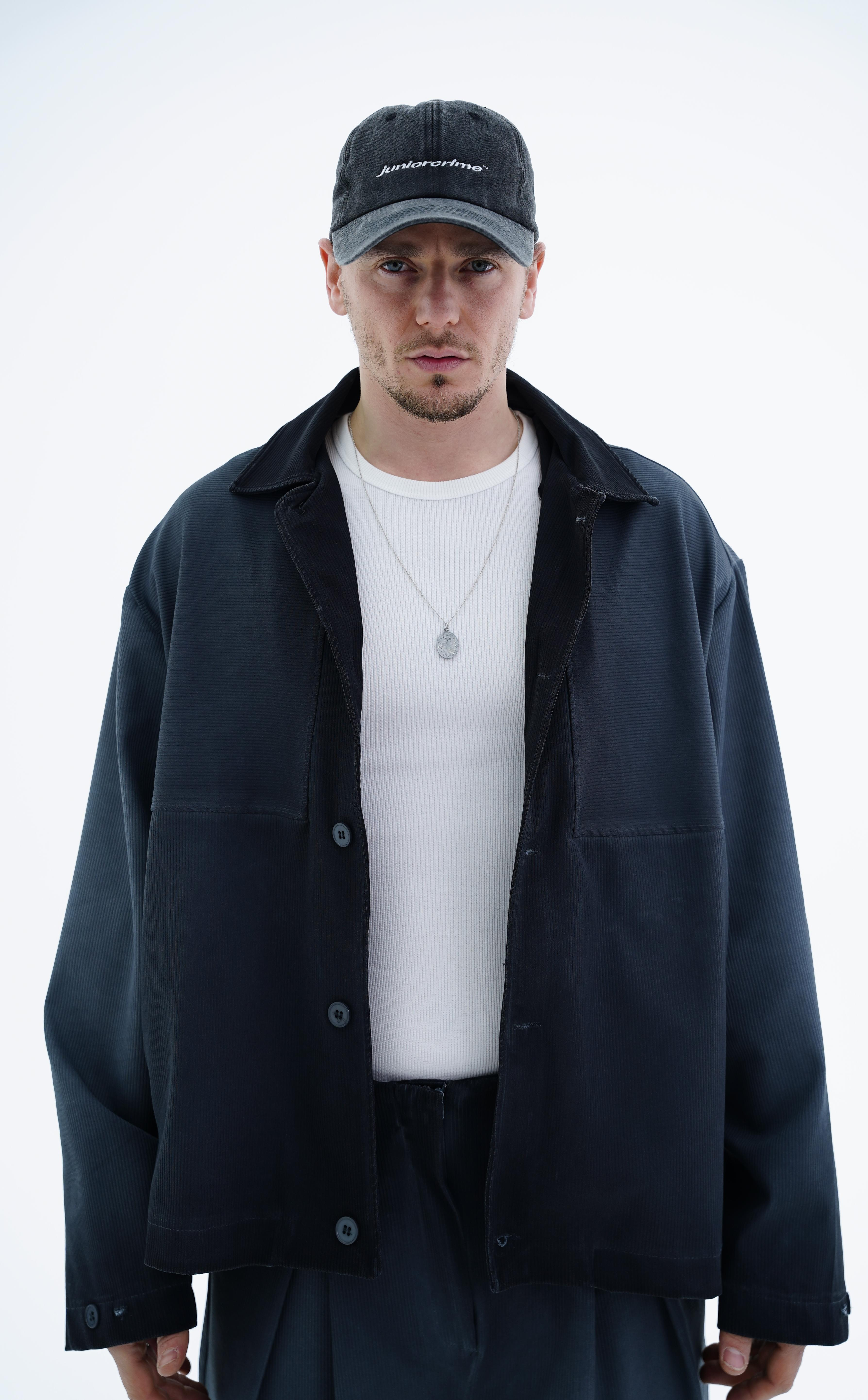 Acid Wash Füme Esnek Kumaş Oversize Gömlek KN4607