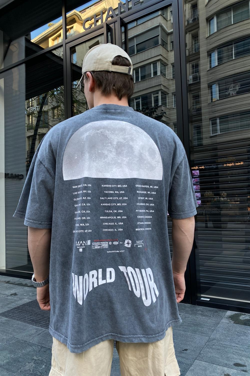 Acid Wash Füme Oversize Tshirt T627