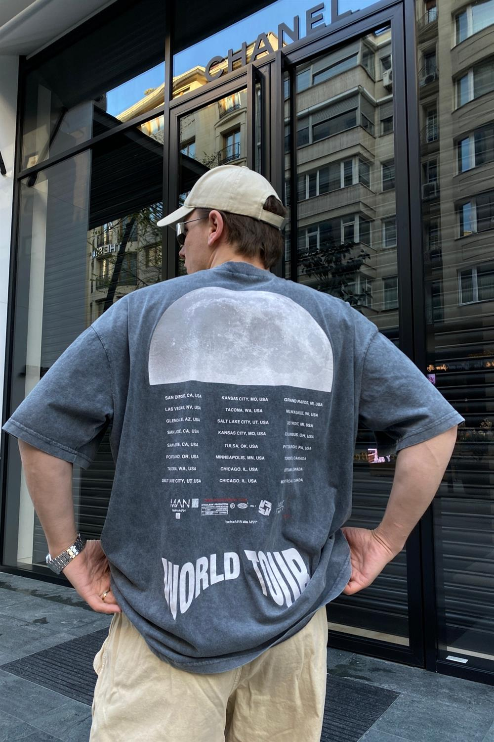 Acid Wash Füme Oversize Tshirt T627