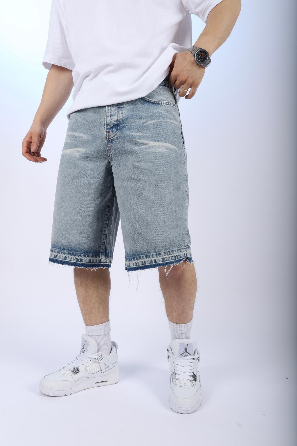 Acid Wash Jean Şort S249