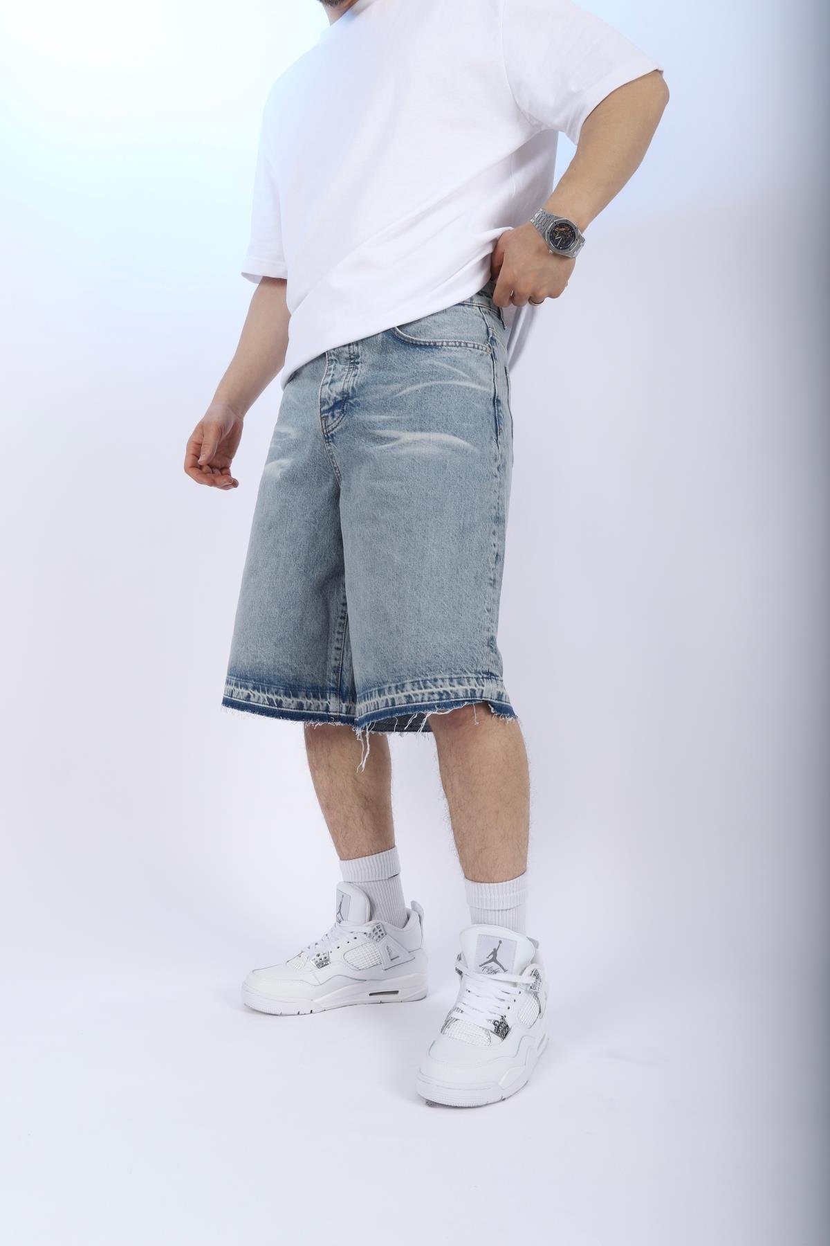 Acid Wash Jean Şort S249