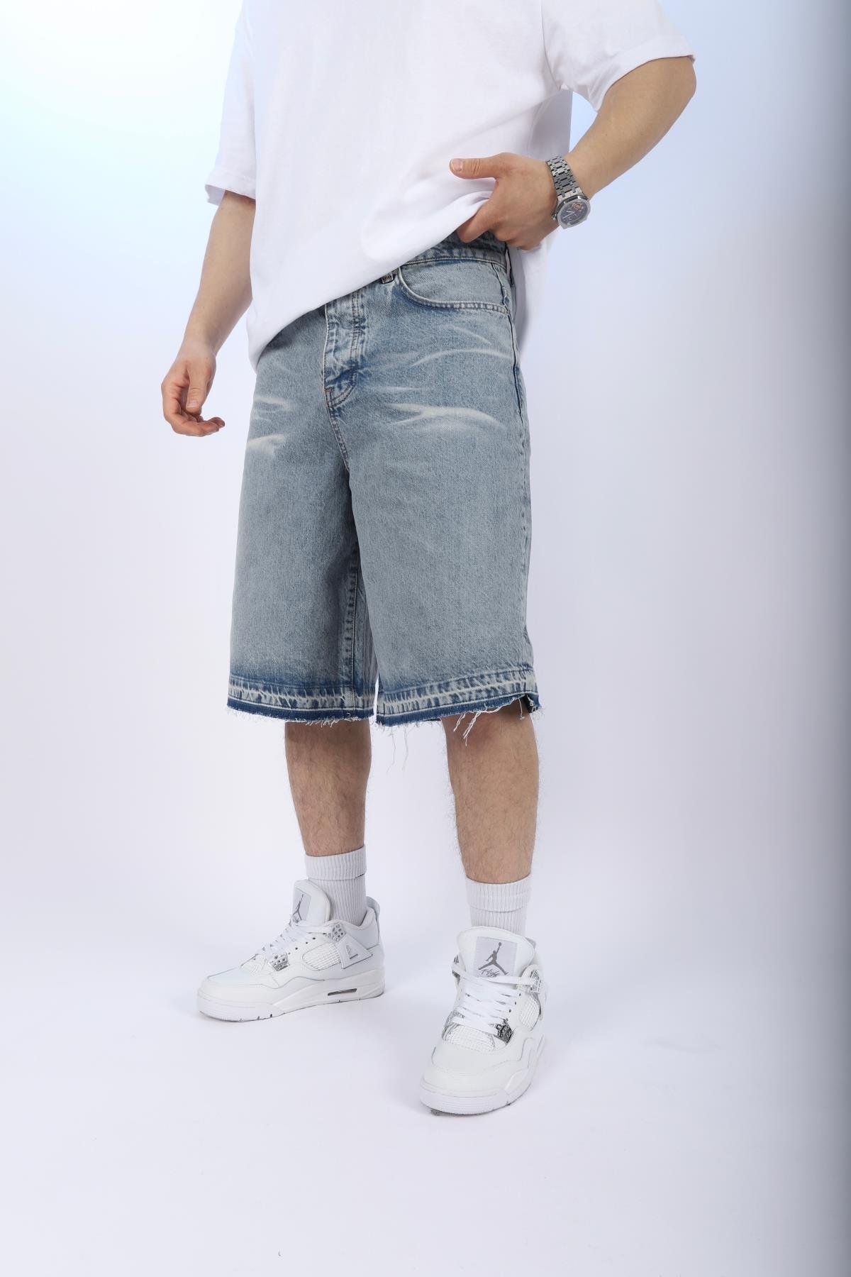 Acid Wash Jean Şort S249