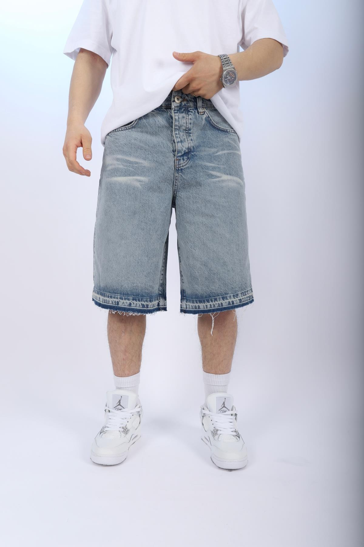 Acid Wash Jean Şort S249