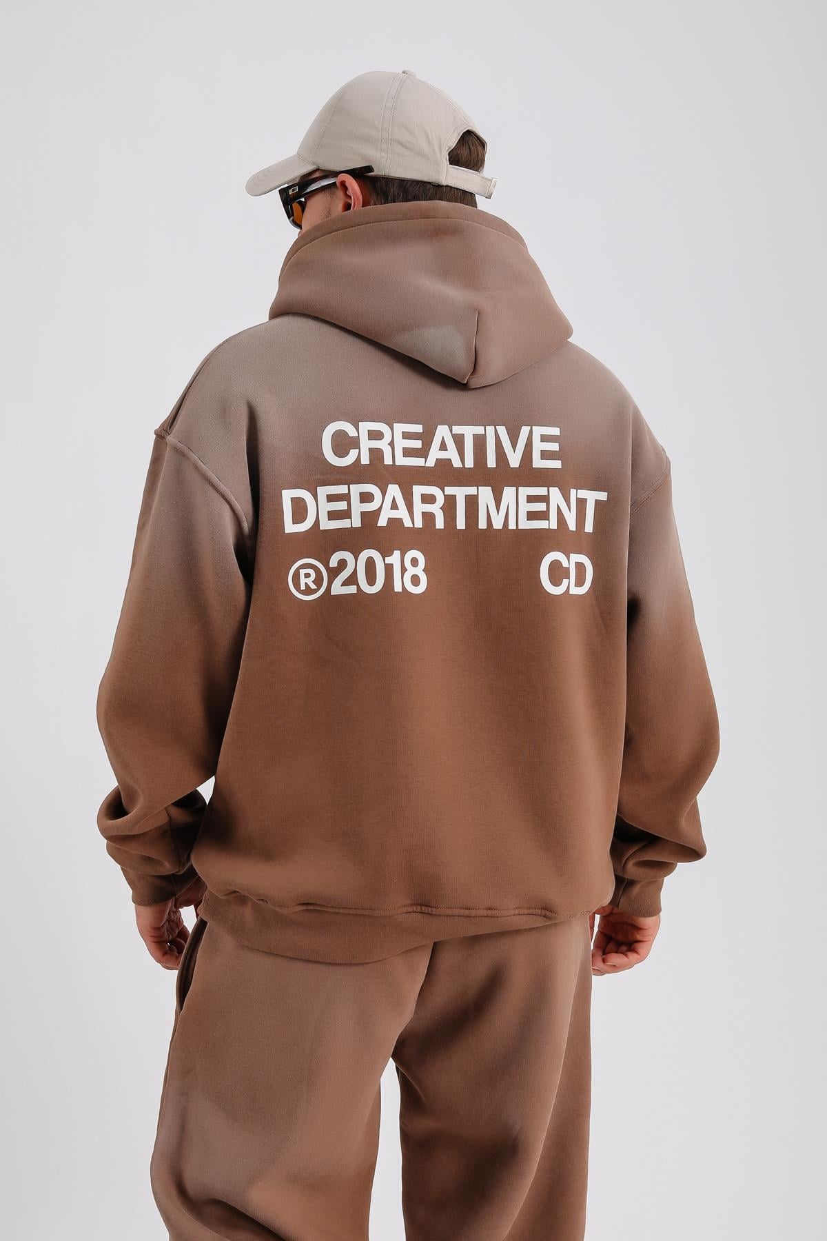 Acid Wash Kahve Oversize Eşofman Takımı TKM149