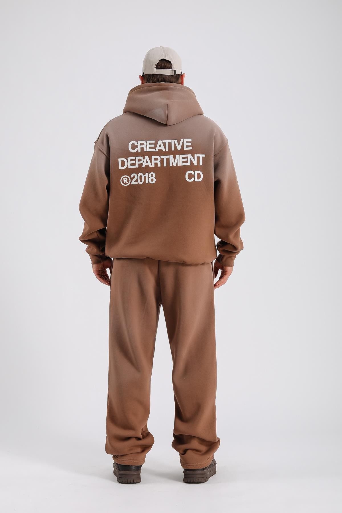 Acid Wash Kahve Oversize Eşofman Takımı TKM149