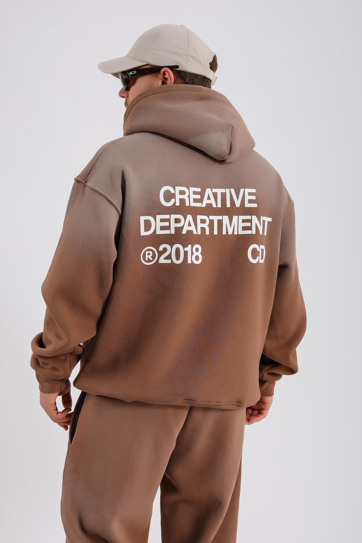 Acid Wash Kahve Oversize Eşofman Takımı TKM149