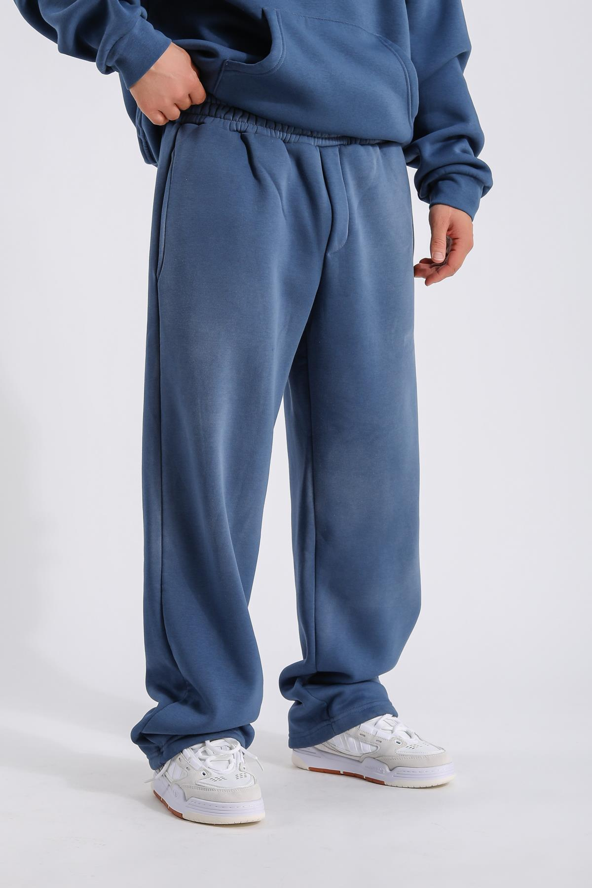 Acid Wash Mavi Oversize Eşofman Takımı TKM147