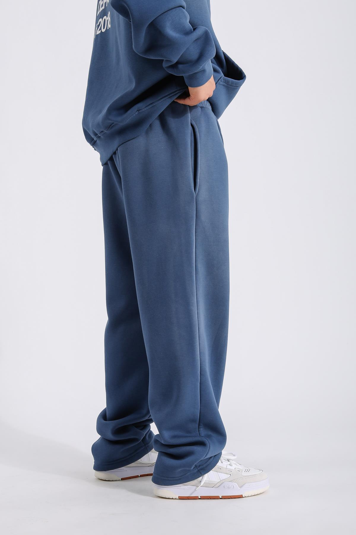 Acid Wash Mavi Oversize Eşofman Takımı TKM147