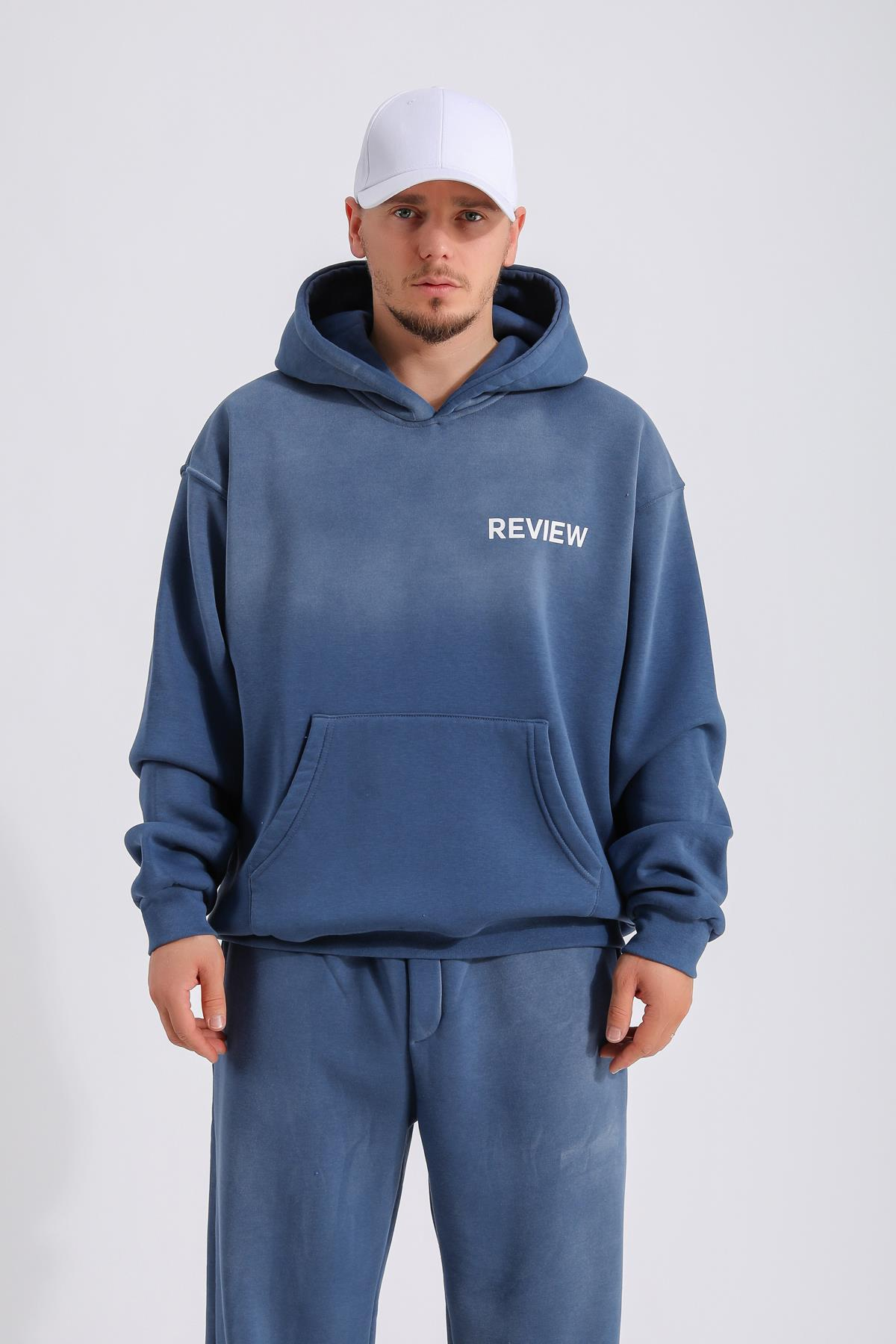 Acid Wash Mavi Oversize Eşofman Takımı TKM147
