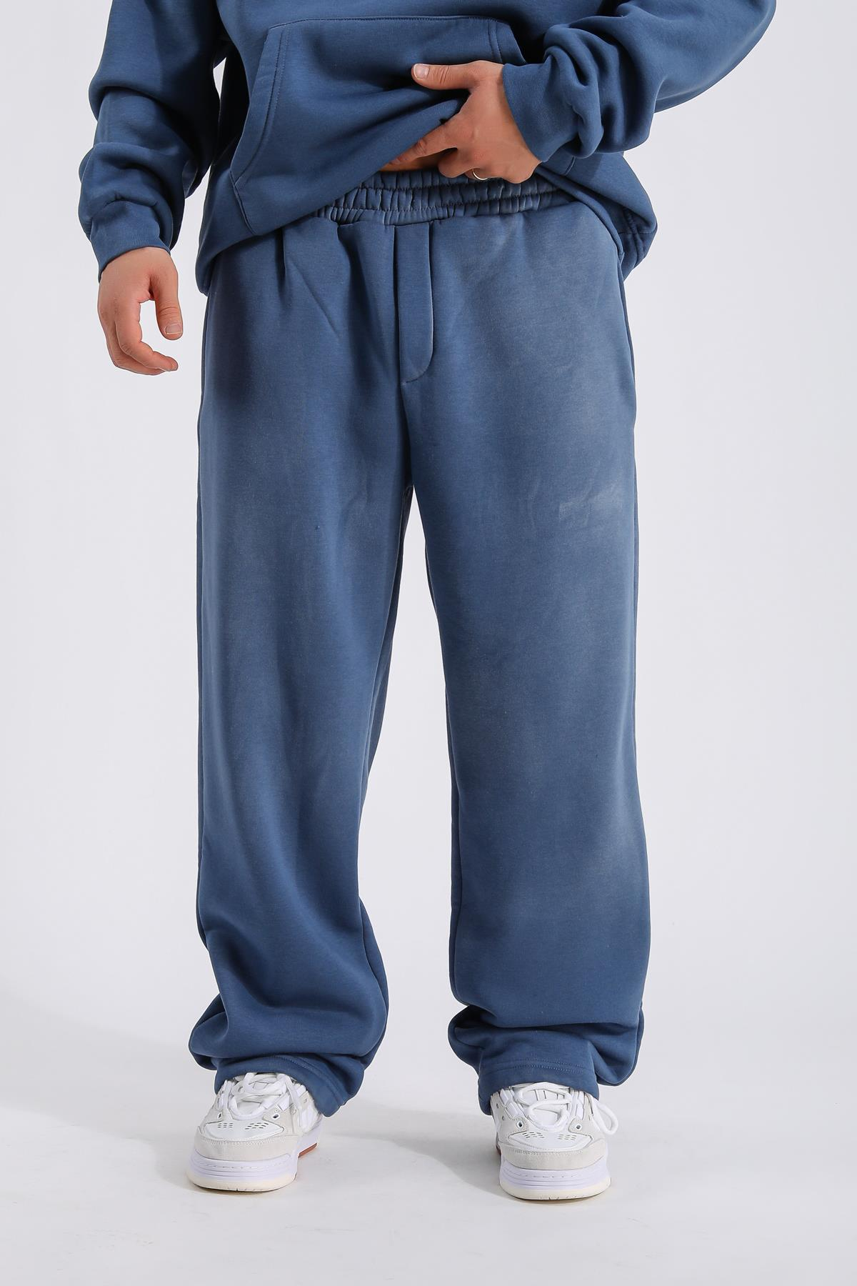 Acid Wash Mavi Oversize Eşofman Takımı TKM147