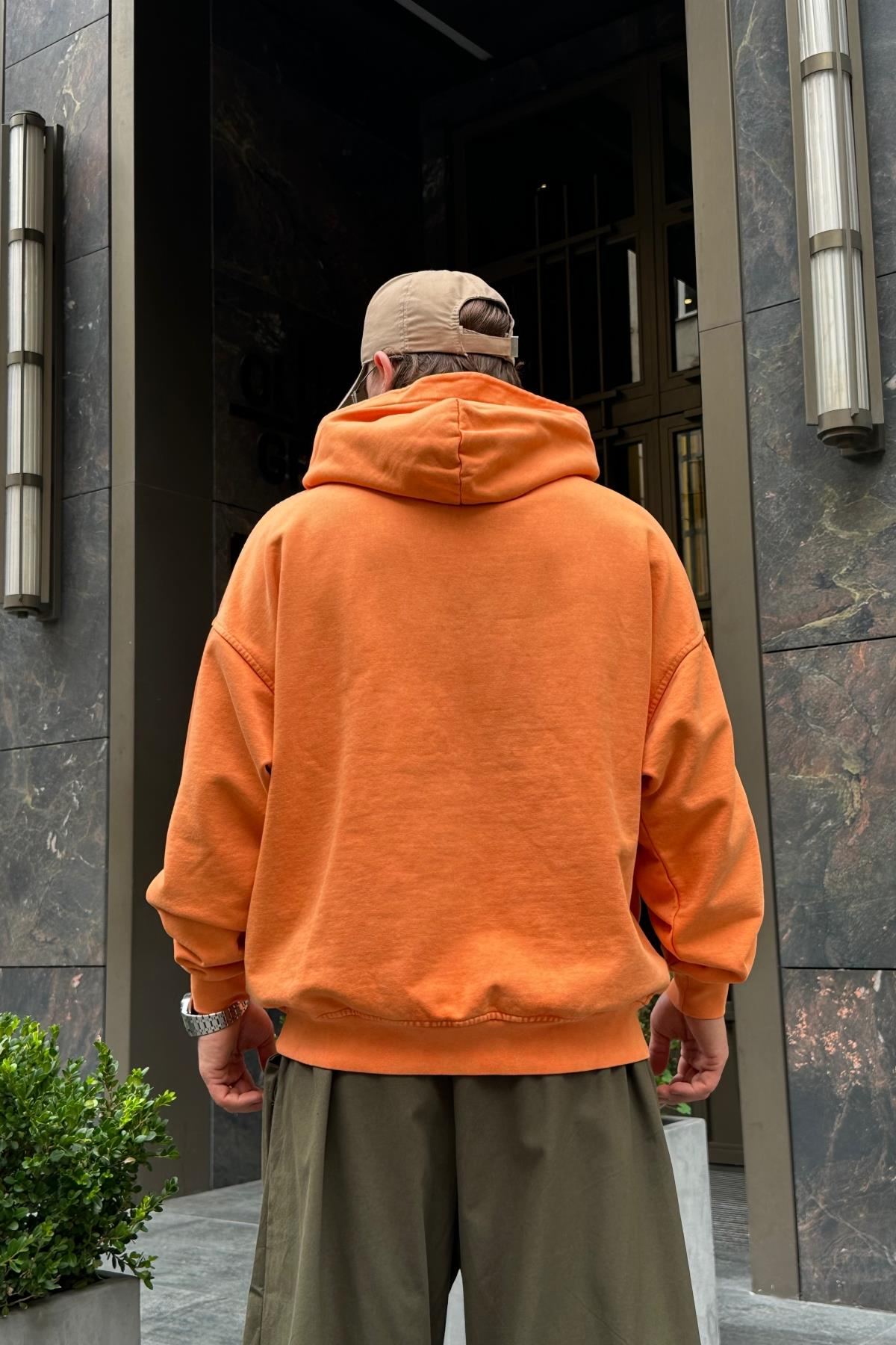 Acid Wash Nakışlı Oversize Sweatshirt SW966