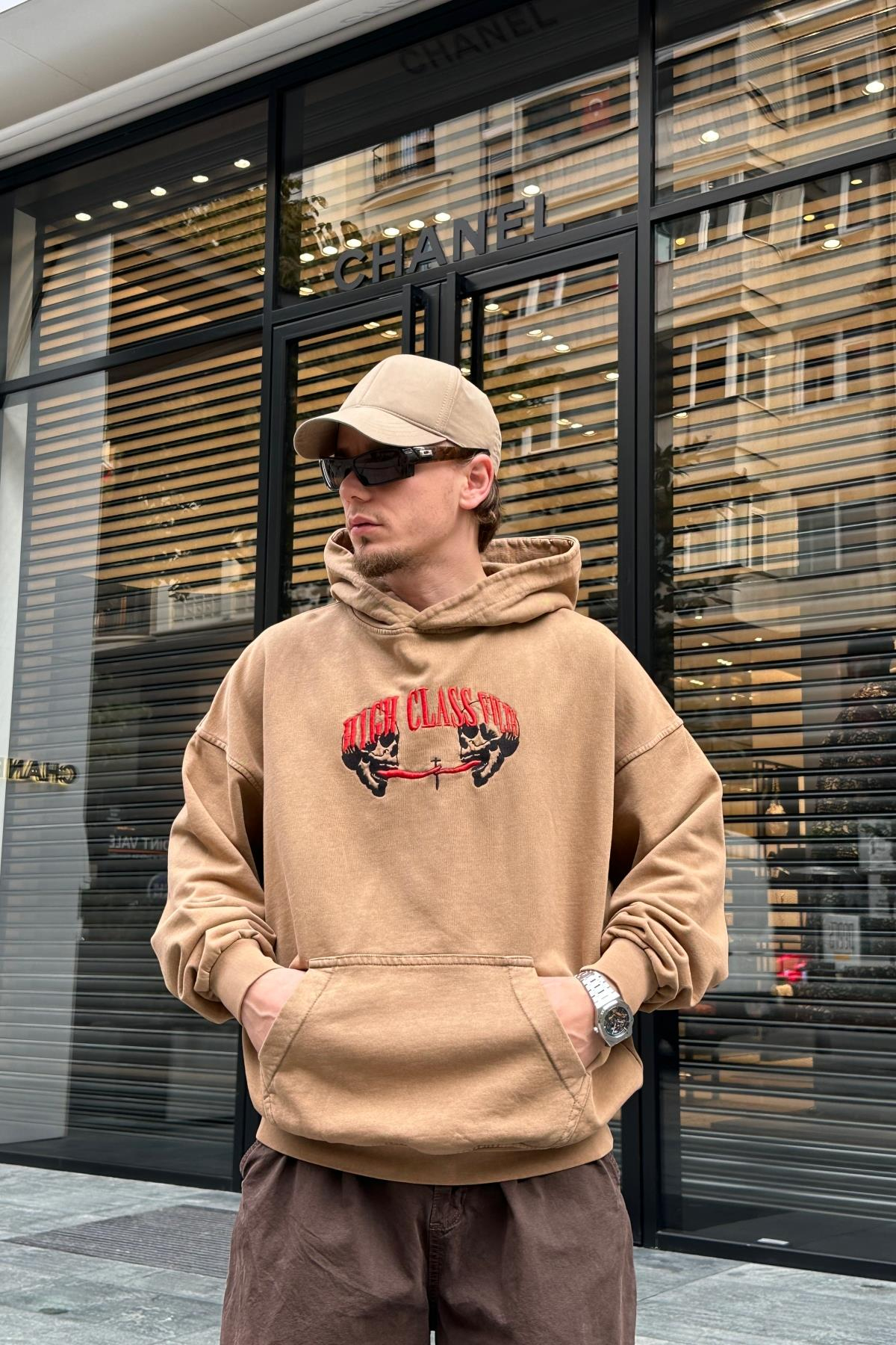 Acid Wash Nakışlı Oversize Sweatshirt SW954