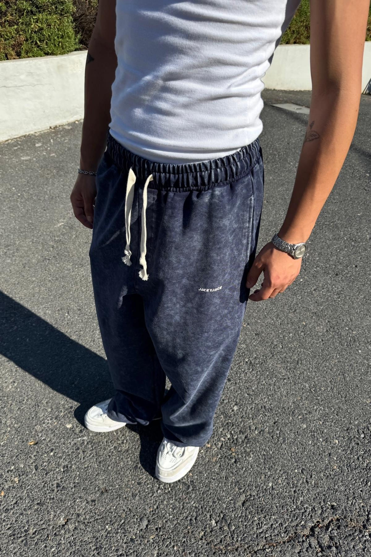 Acid Wash Parlament Mavi Baggy Eşofman JC01