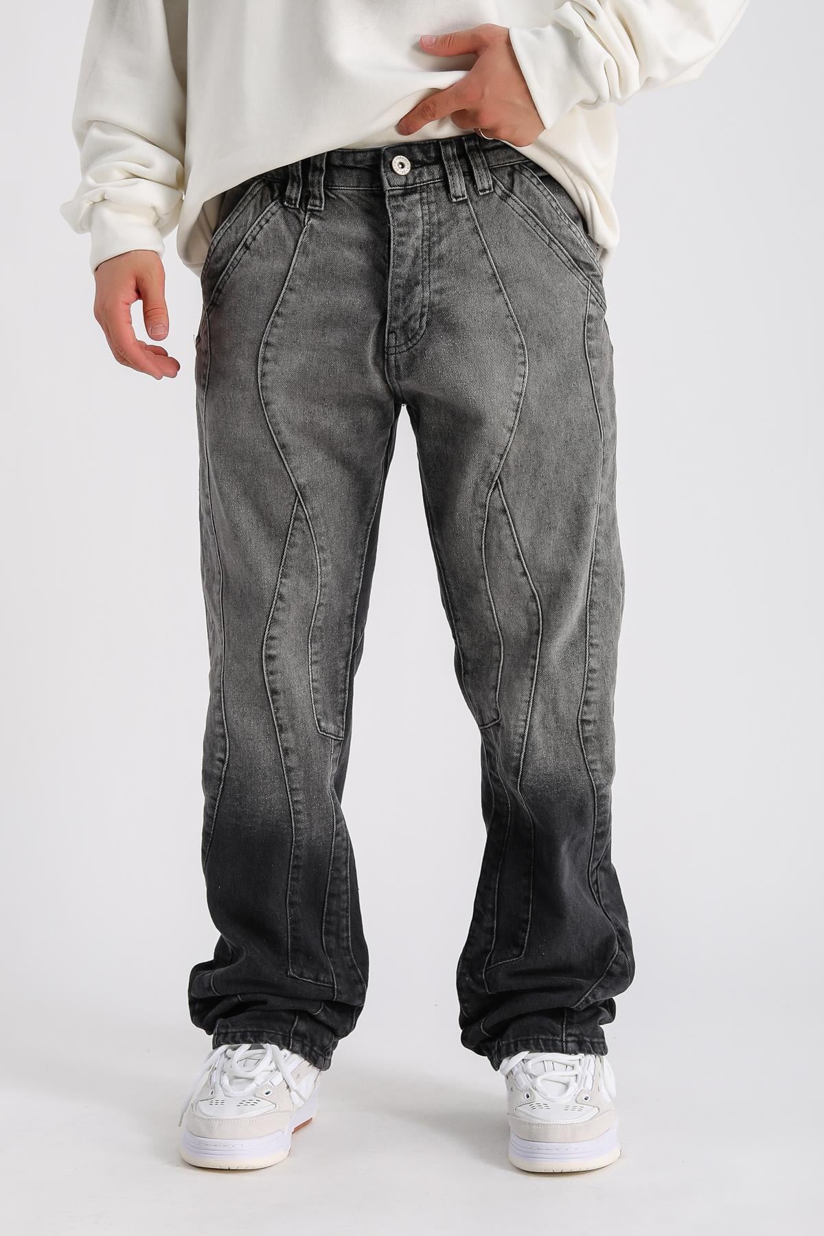 Acid Wash Şerit Detay Jean Pantolon P950