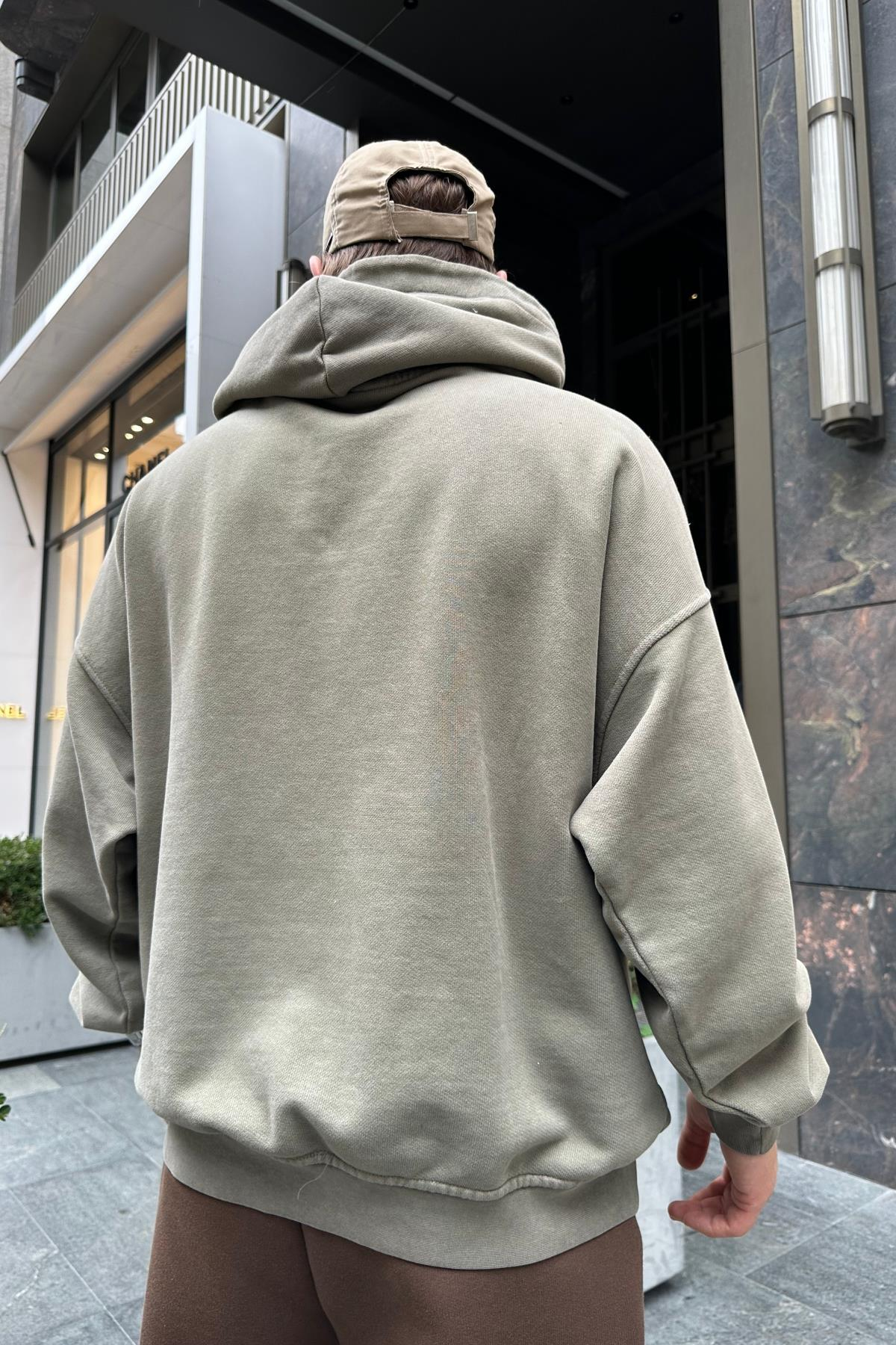 Acid Wash Yaka Detay Premium Oversize Sweatshirt SW971