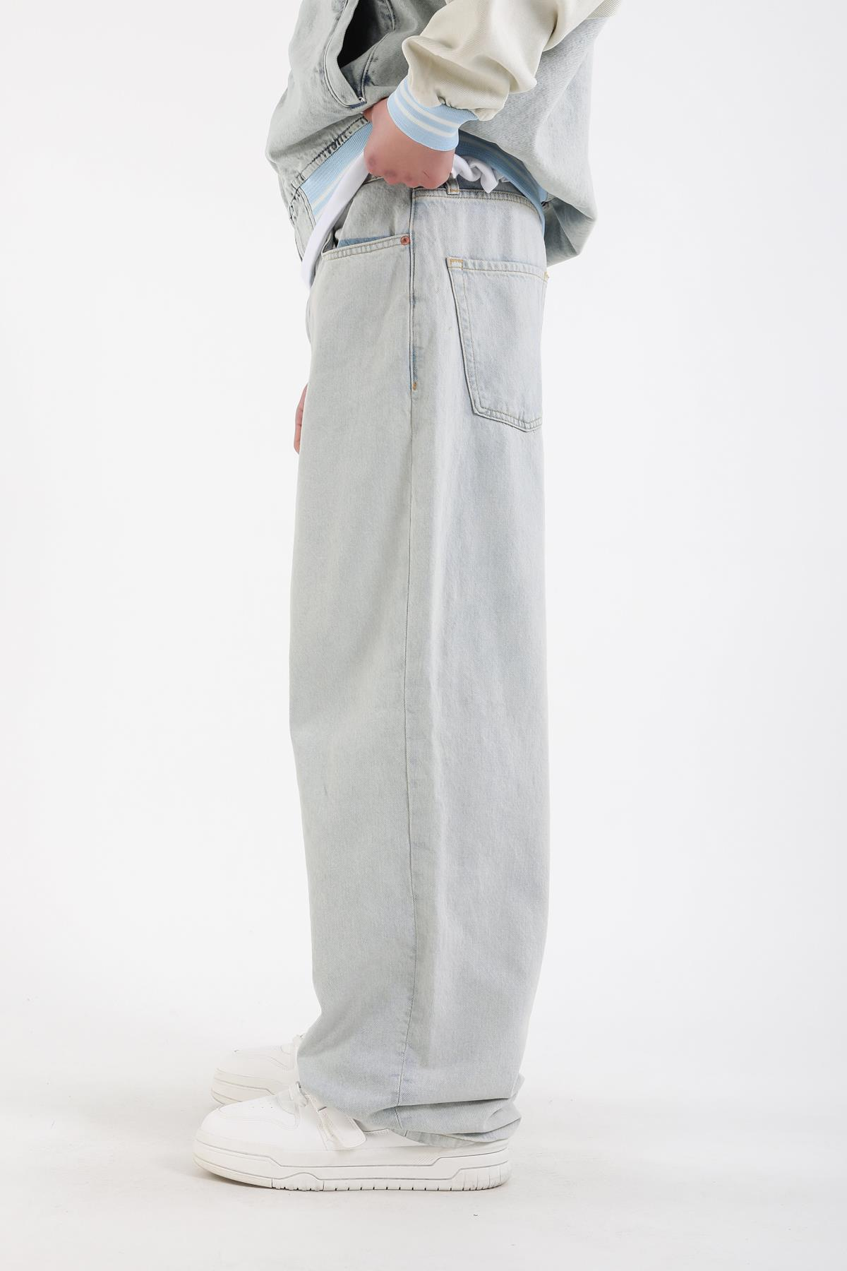 Açık Mavi Basic Bdg Baggy Jean Pantolon